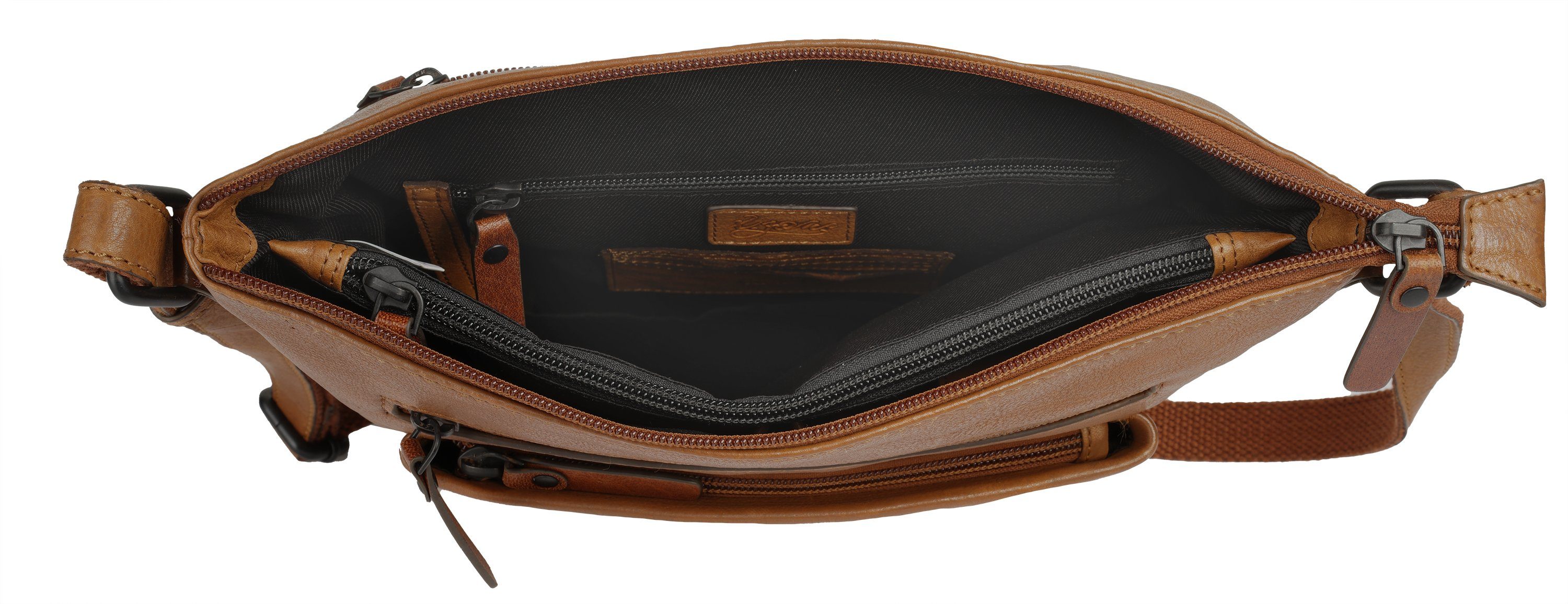 X-Zone Schoudertas RFID echt leder
