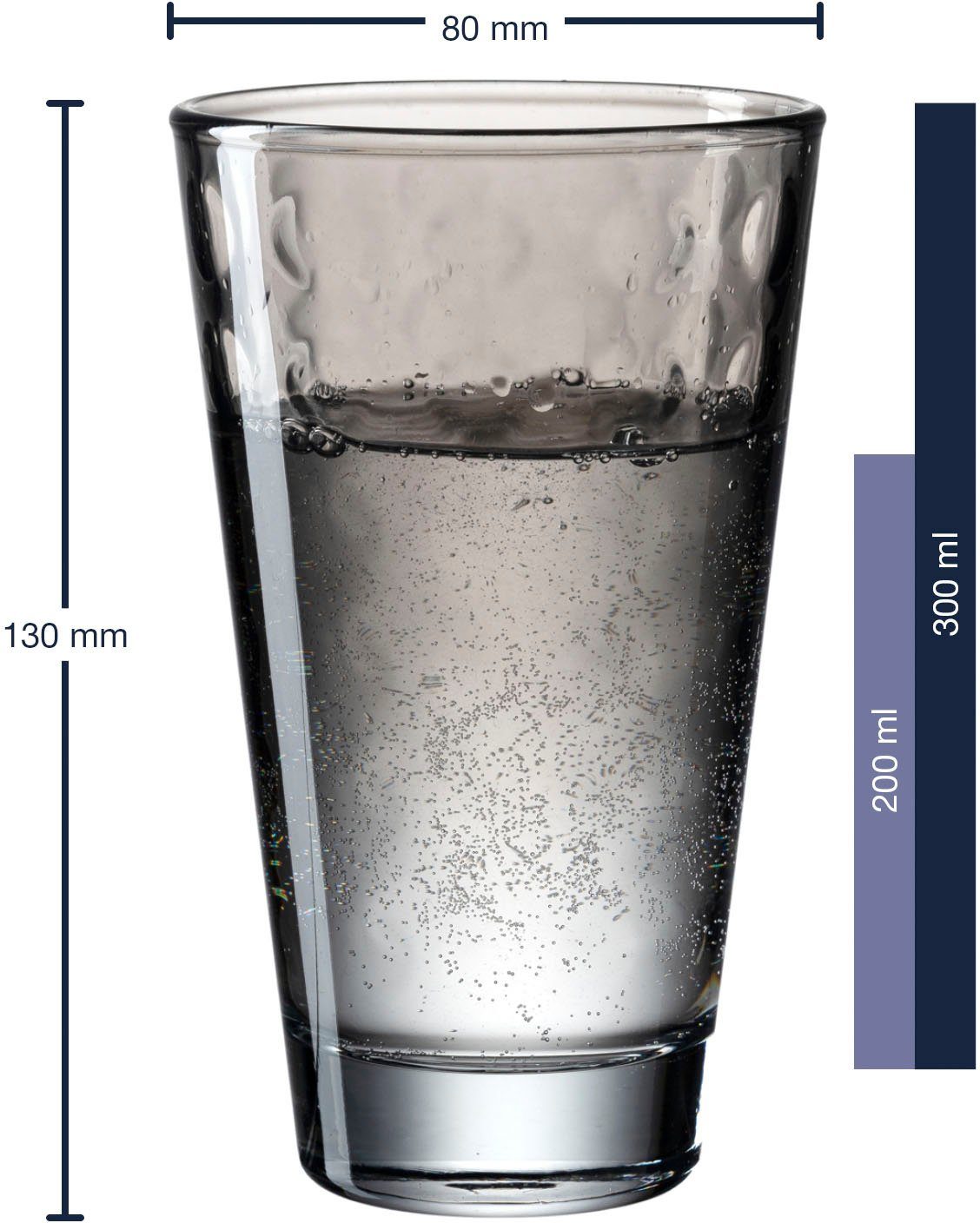 LEONARDO Longdrinkglas Optic 300 ml(set, 6-delig)