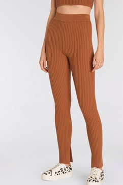 levi's tricotlegging rib bottom sweater set accentuerend (set) bruin