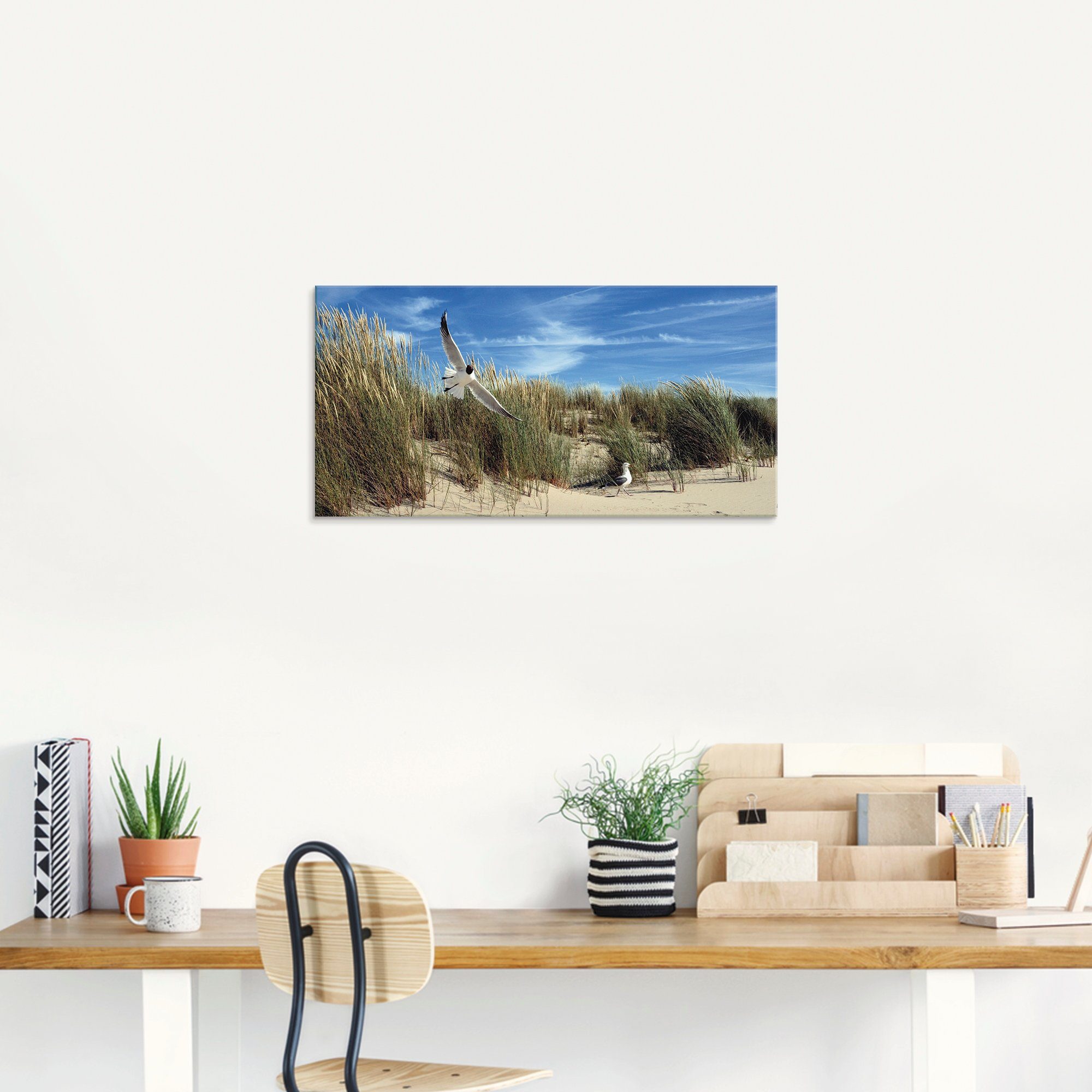 Artland Print op glas Meeuw en stern in duinlandschap