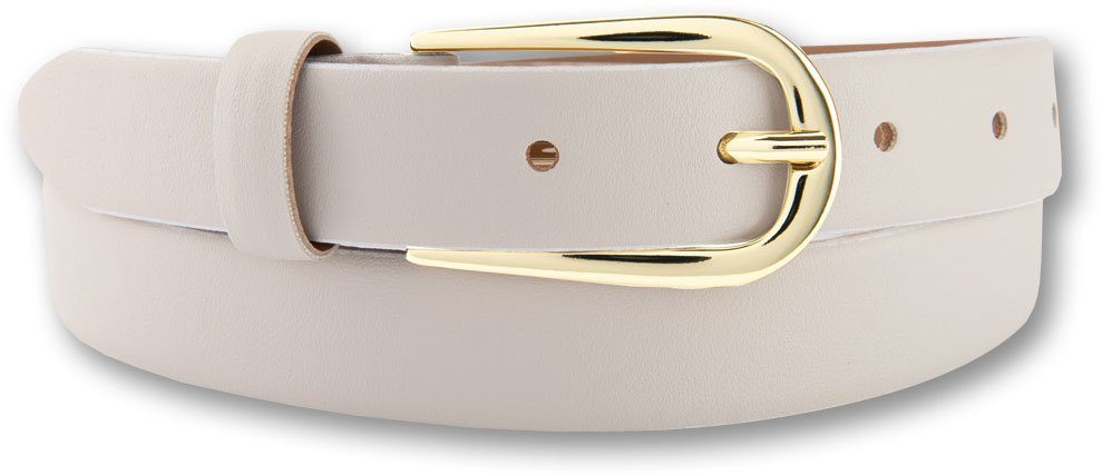 BERND GÖTZ Leren riem gouden sluiting in hoefijzervorm dames brede riemen maat 75 beige