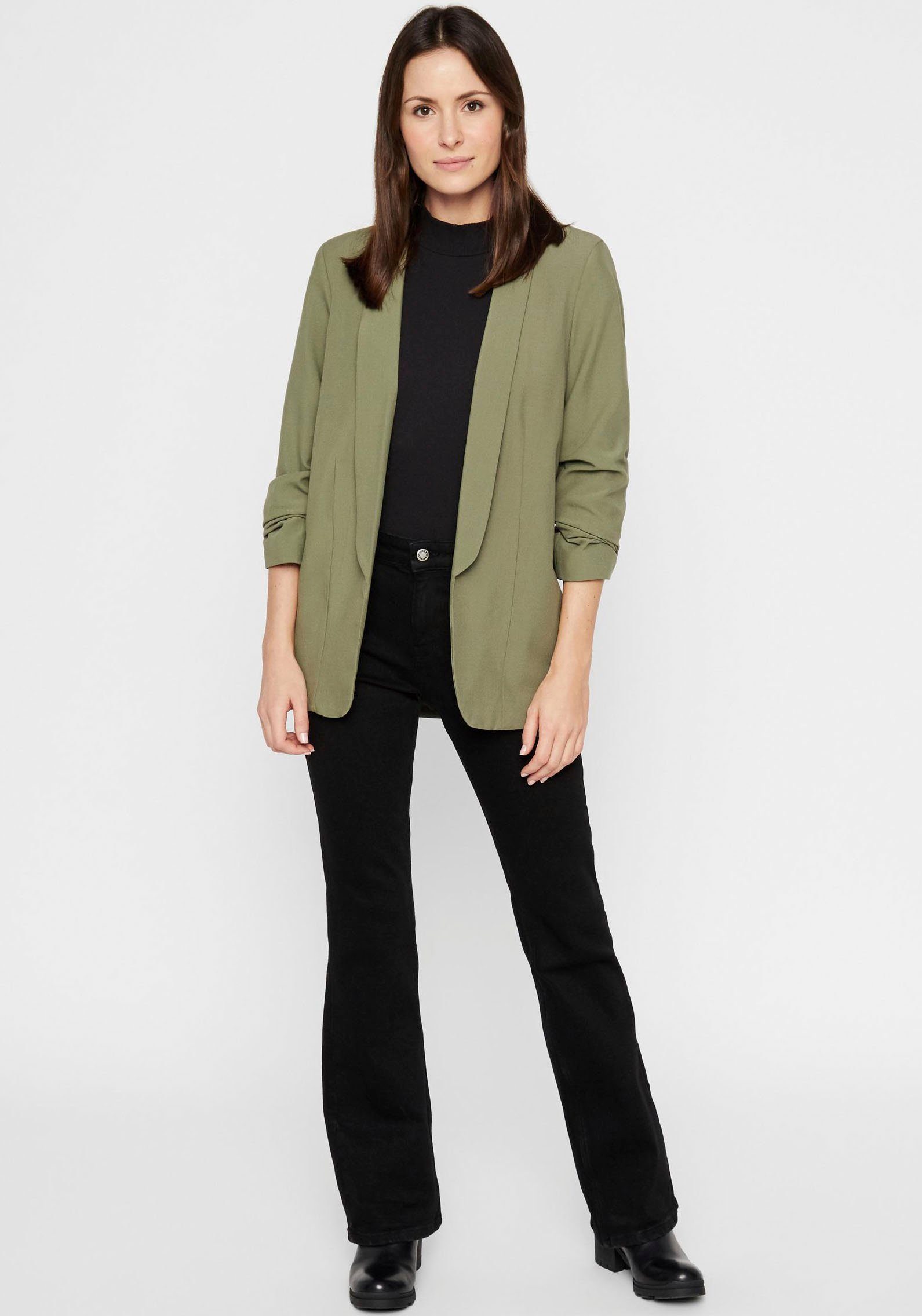 pieces Blouseblazer PCBOSELLA 3/4 BLAZER NOOS met plooidetail op de mouw