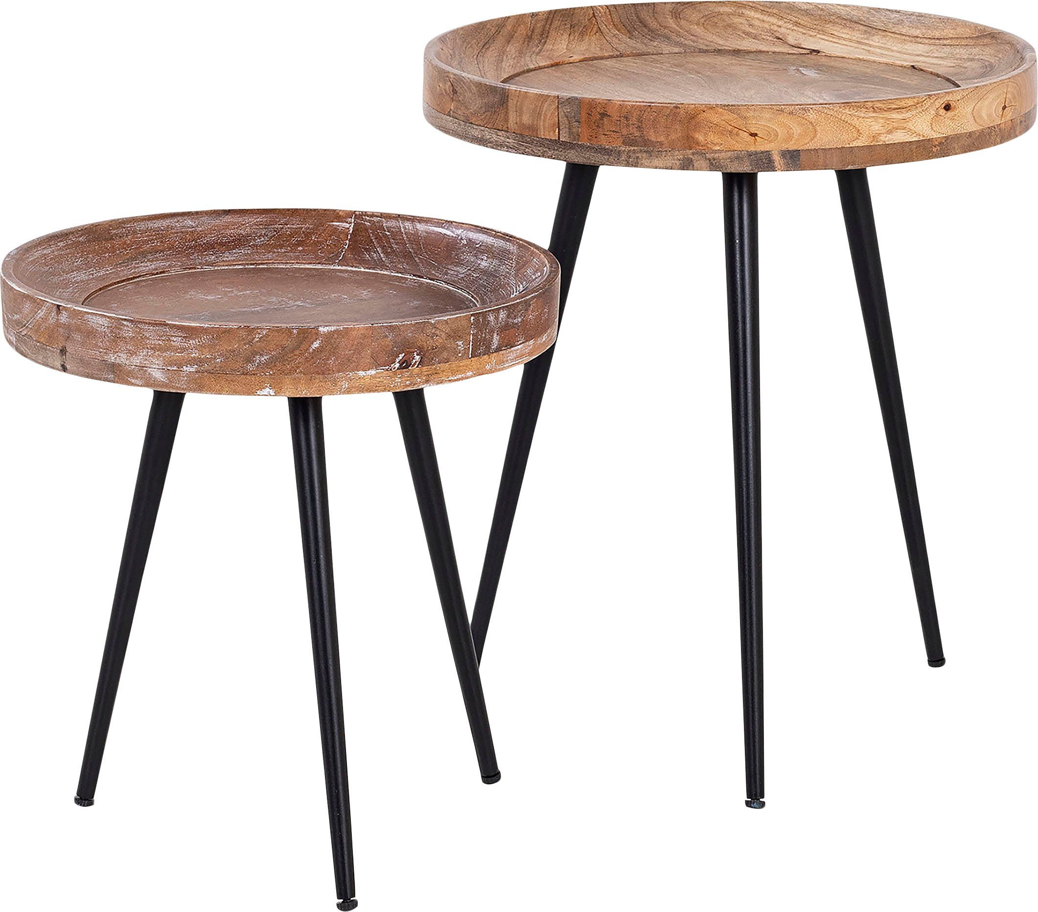 byLIVING Bijzettafel AVA Massief rond tafelblad, diameter 38 of 45 cm