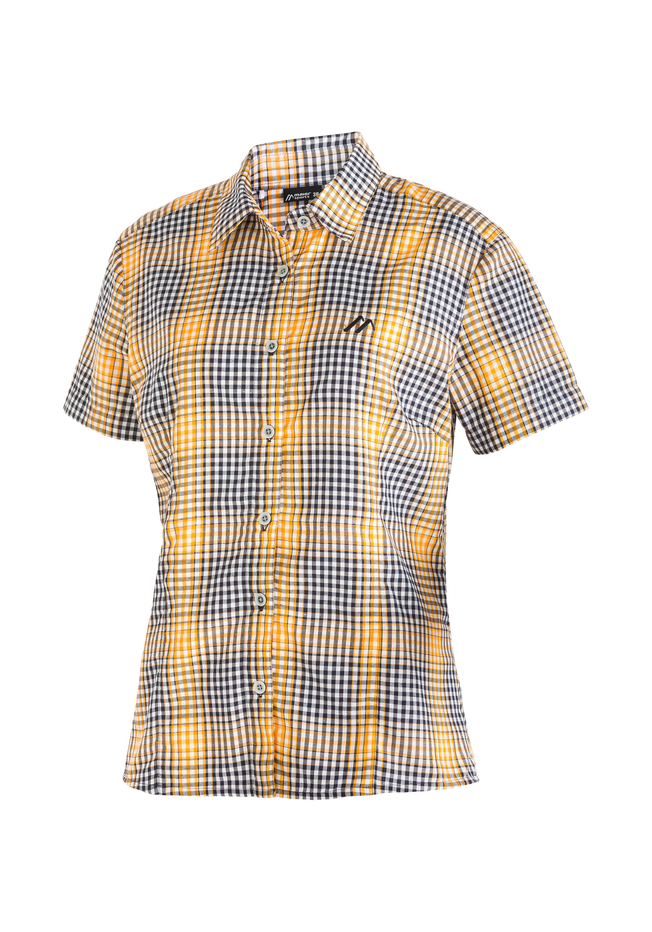 Maier Sports Geruite blouse met overhemdkraag