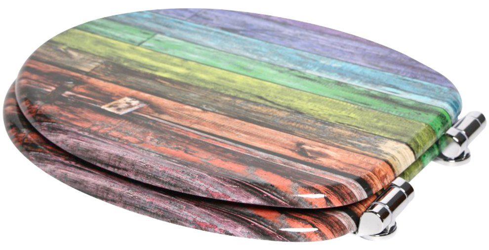 Sanilo Set badkameraccessoires Rainbow bestaand uit toiletzitting, badmat en wastafelplug (complete set, 3-delig)