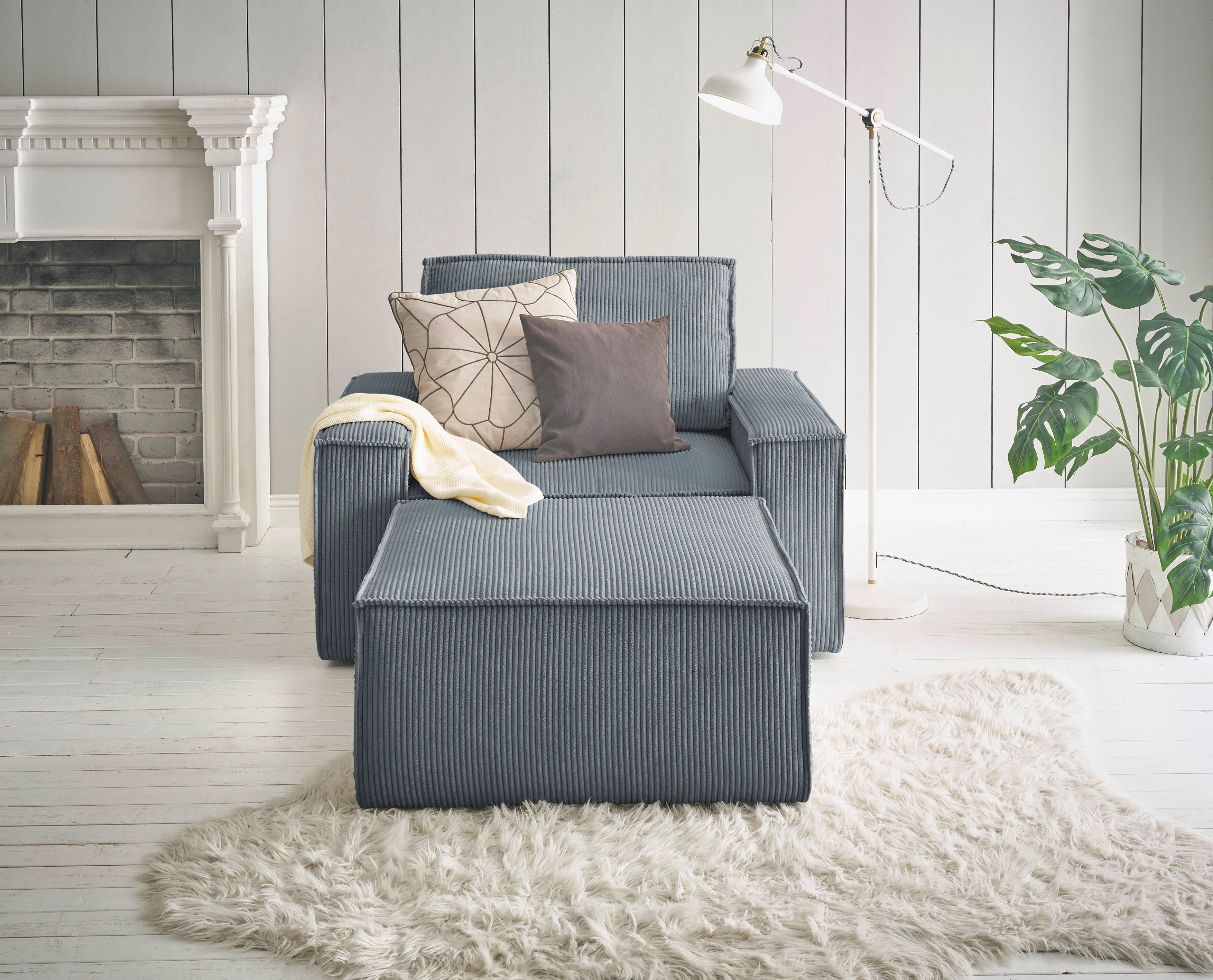 Home affaire Fauteuil Sherwood Loveseat en hocker als set, passend bij de bekleding-serie SHERWOOD