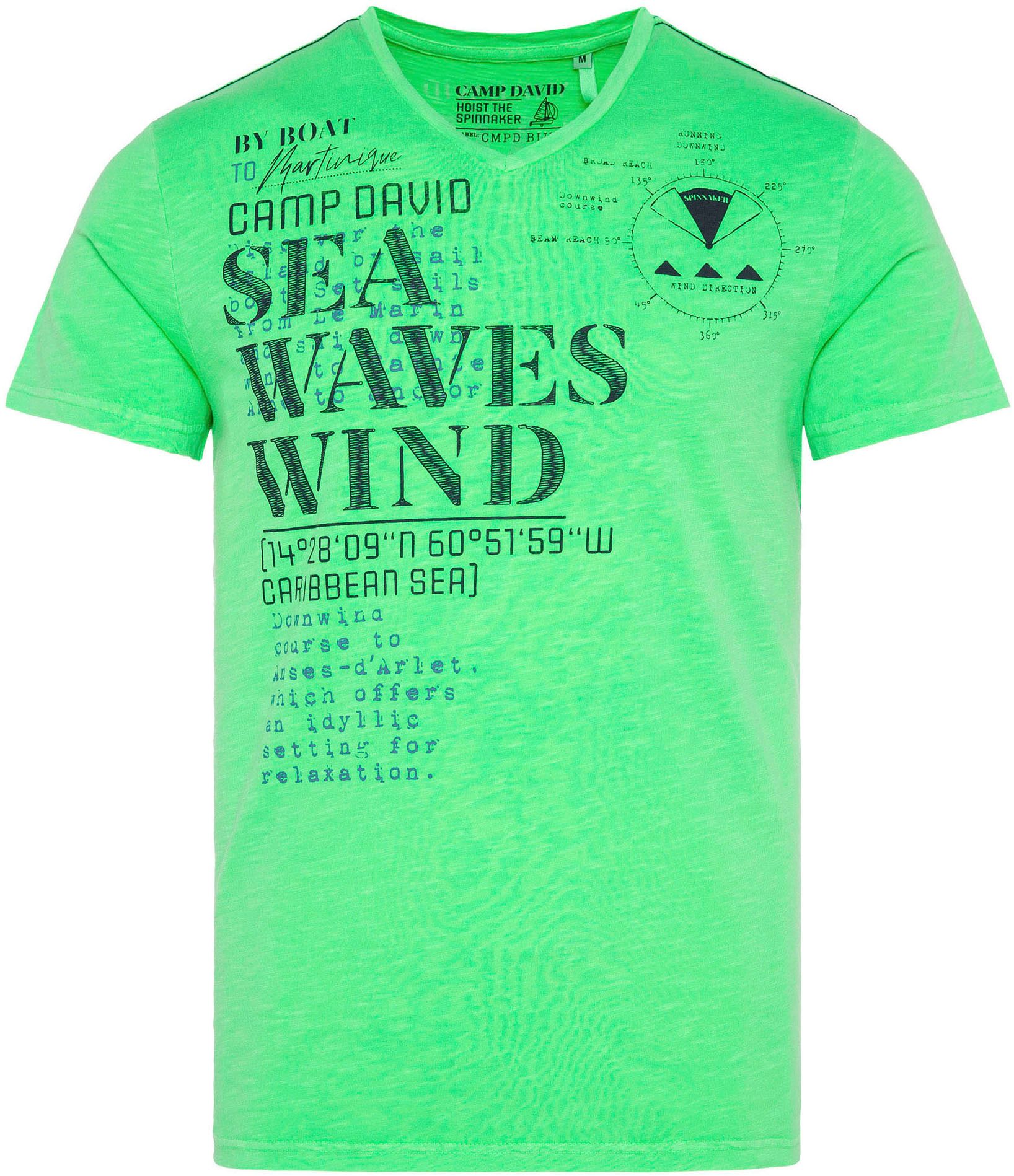 CAMP DAVID T-shirt met tekstprints