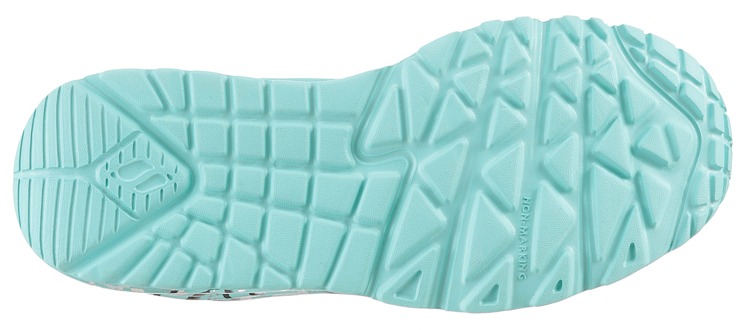 Skechers Sneakers UNO LITE-METALLIC LOVE , wedge-veterschoen, skech-air functie, maat sjabloon om te downloaden
