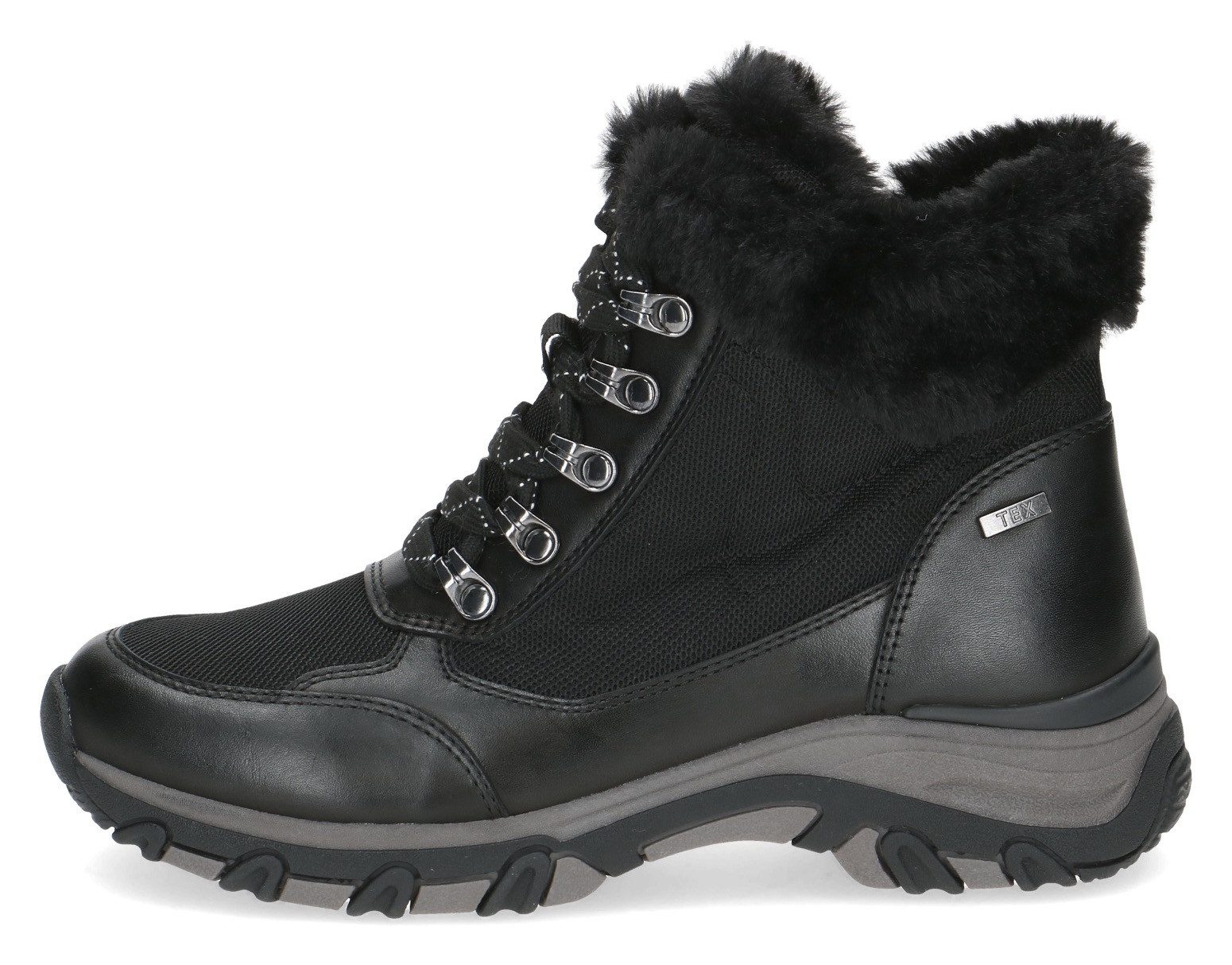 Caprice Winterlaarzen sleehak, veterschoenen, outdoorschoen in comfortabele breedte