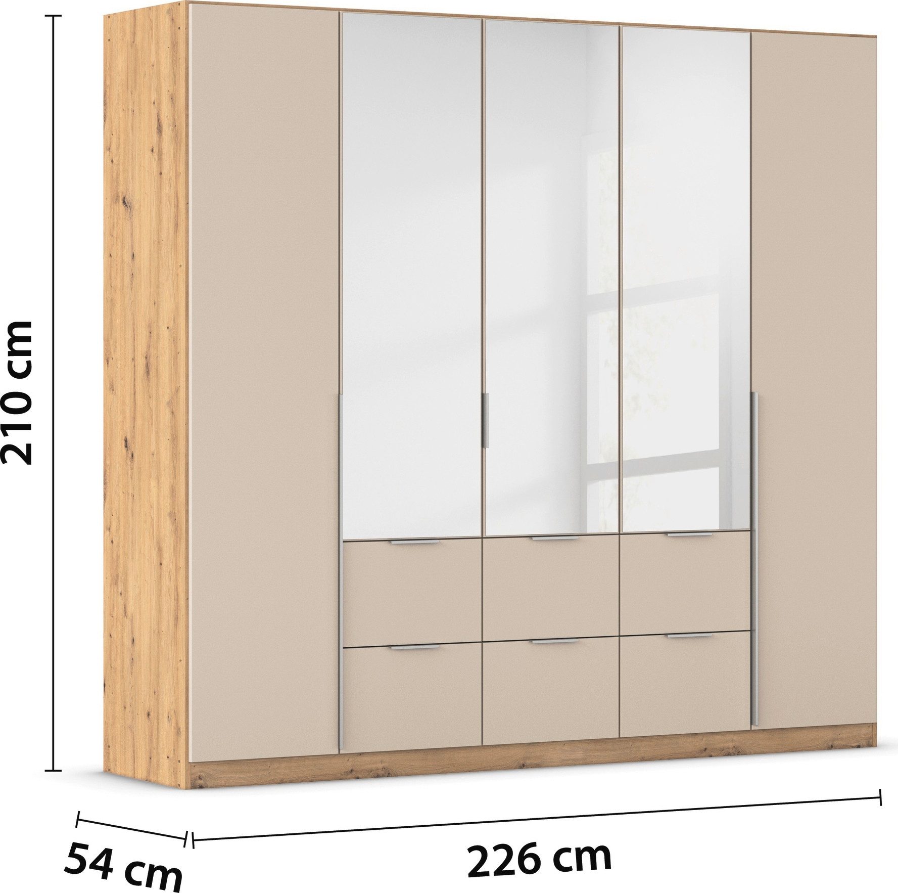 rauch Draaideurkast Kledingkast kast garderobe AGORDO met decor- of hoogglansfront