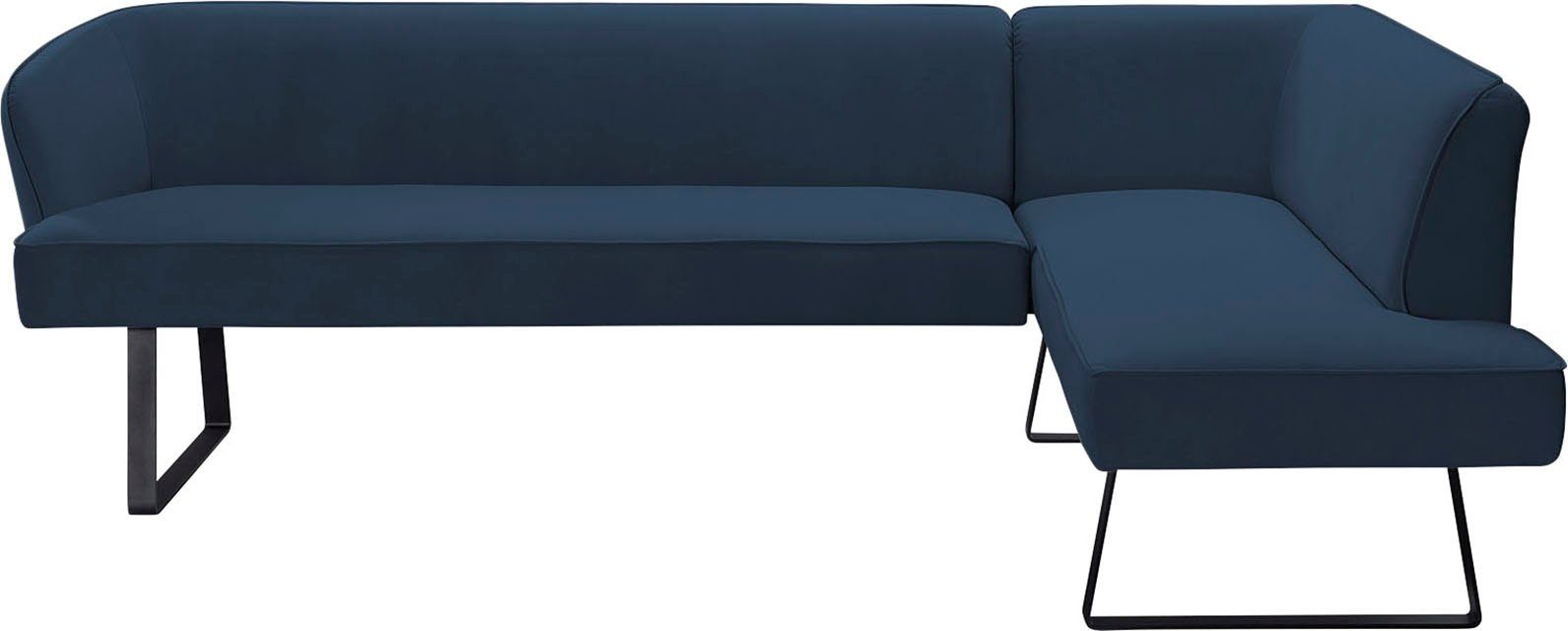 exxpo - sofa fashion Hoekbank Americano met opstaande naad en metalen poten, bekleding in verschillende kwaliteiten