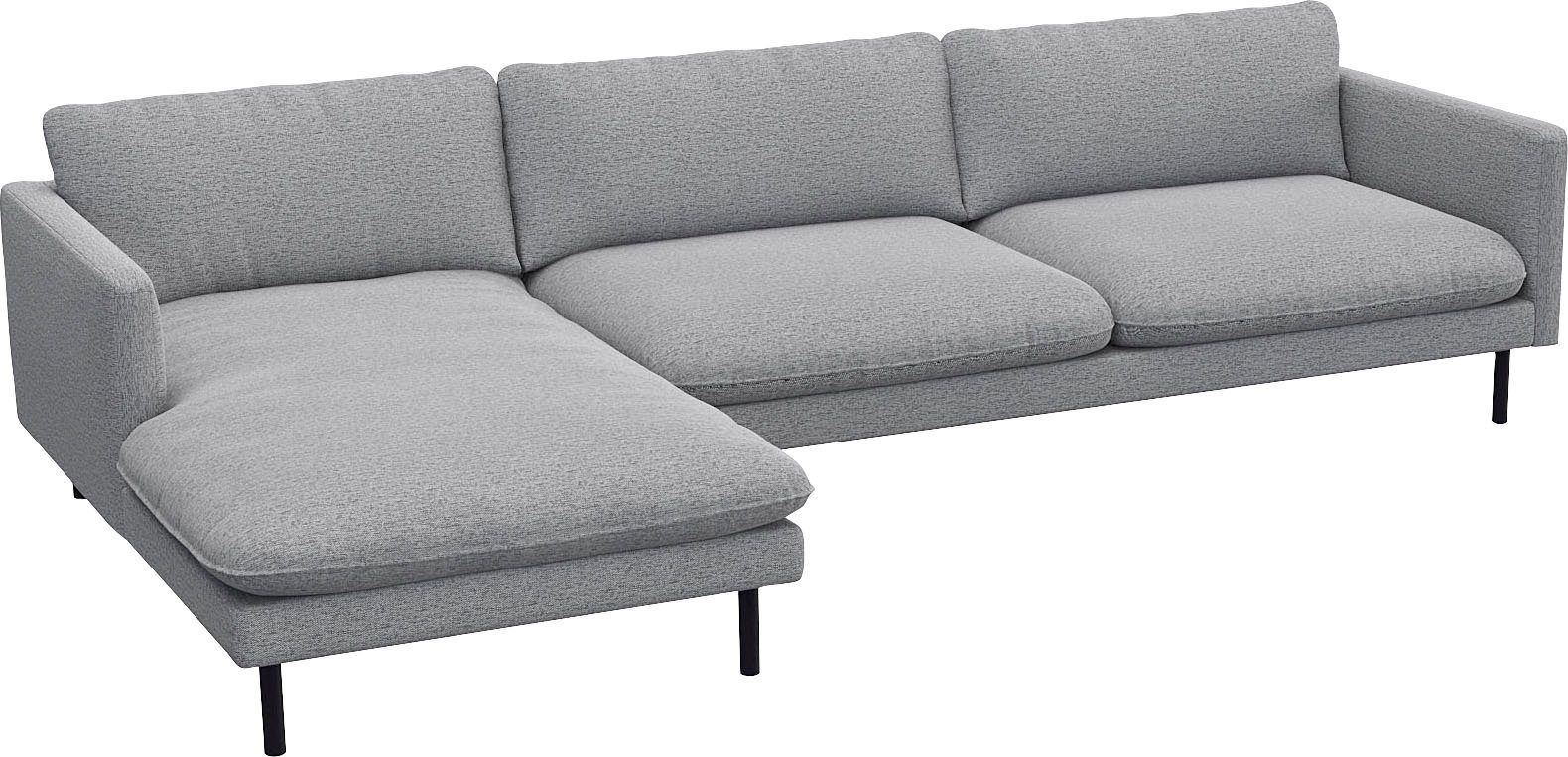FLEXLUX Hoekbank Bolzano, elegant en comfortabel, L-vorm Zitting van koudschuim & stalen vering, losse zit- en rugkussens