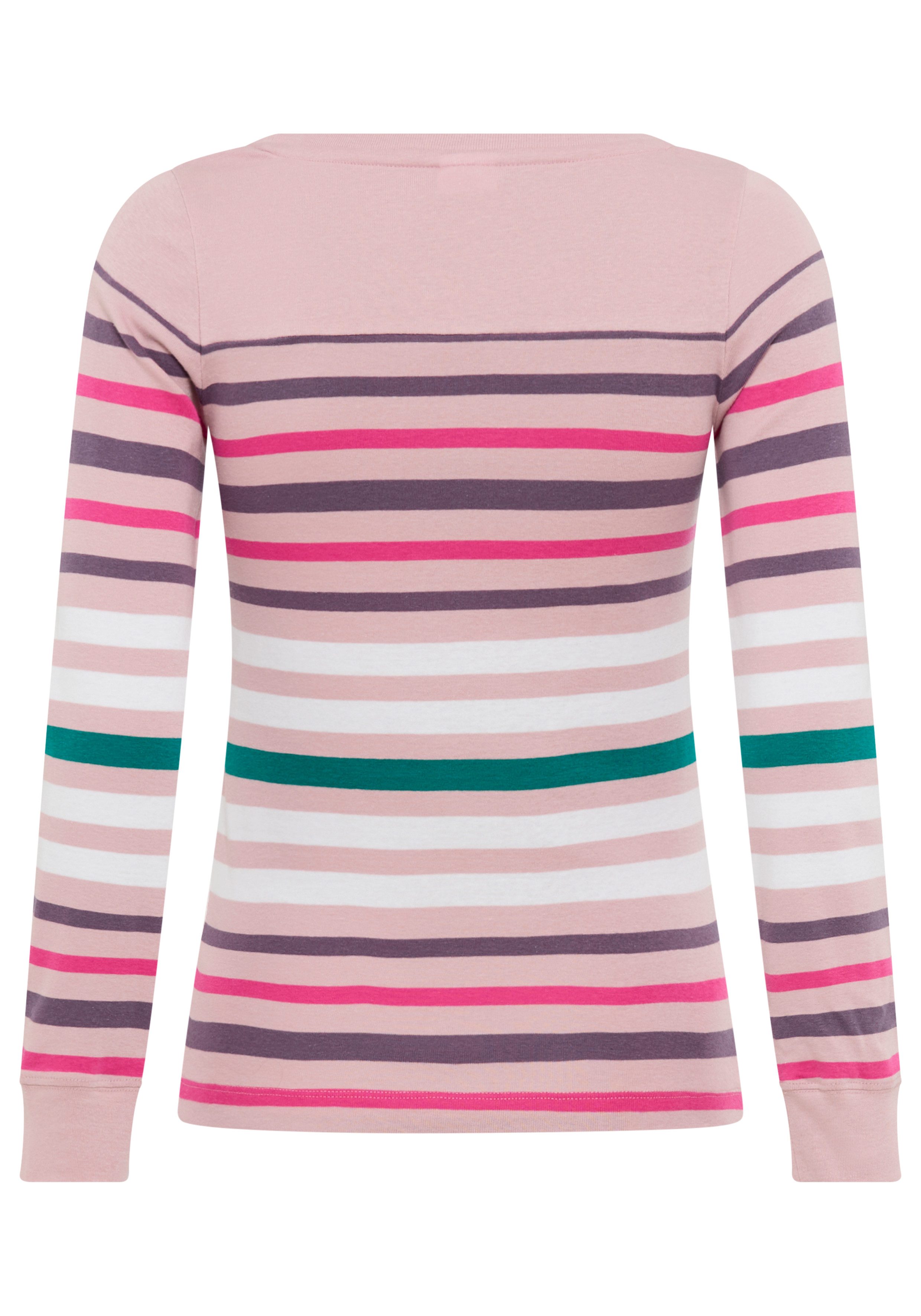 KangaROOS Shirt met lange mouwen lichaamsnauwkeurige pasvorm, effen, sportieve look, van katoen