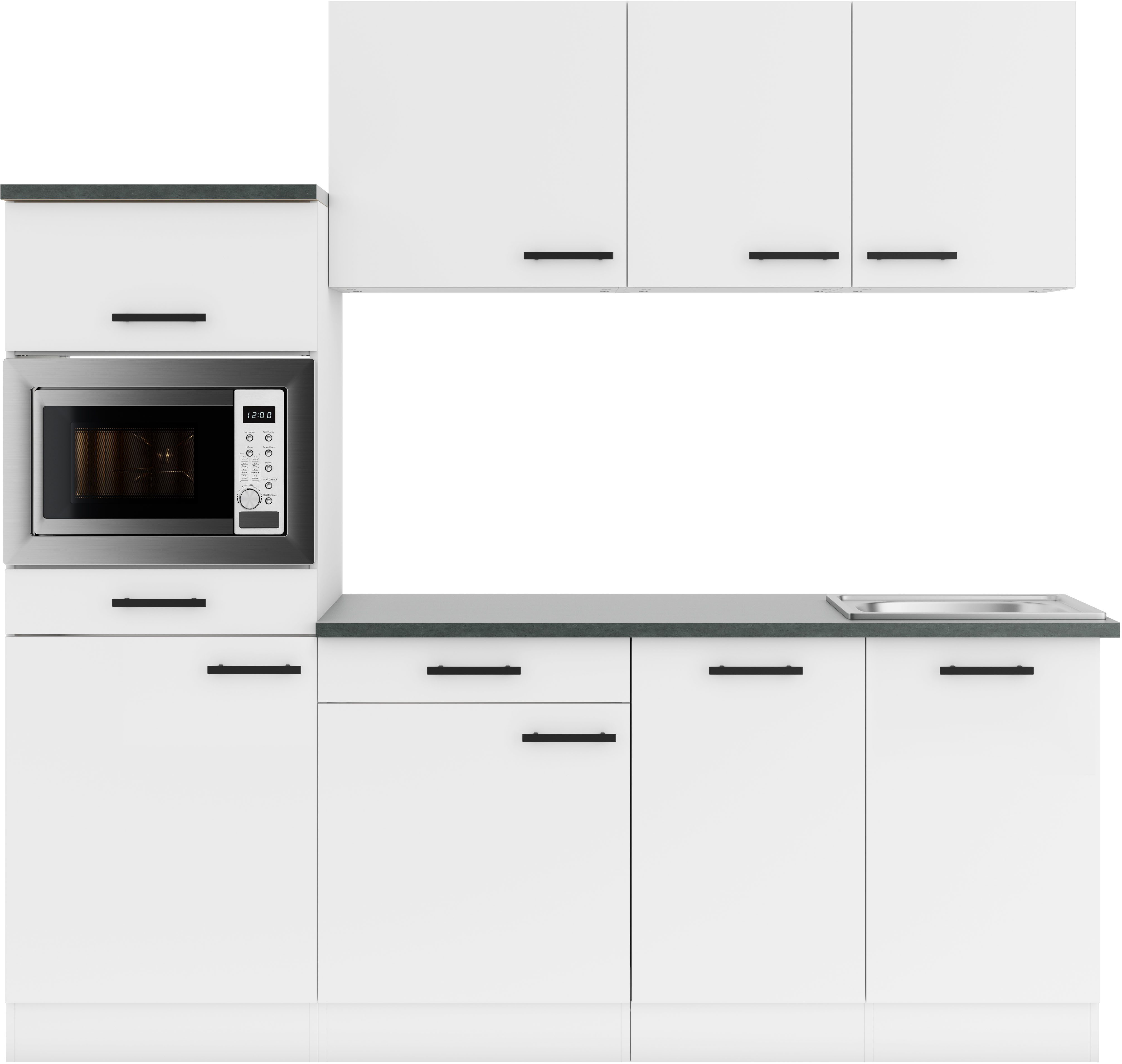 OPTIFIT Keukenblok Palma Breedte 210 cm, optioneel met elektrische apparaten, spiegelbeeld op te stellen