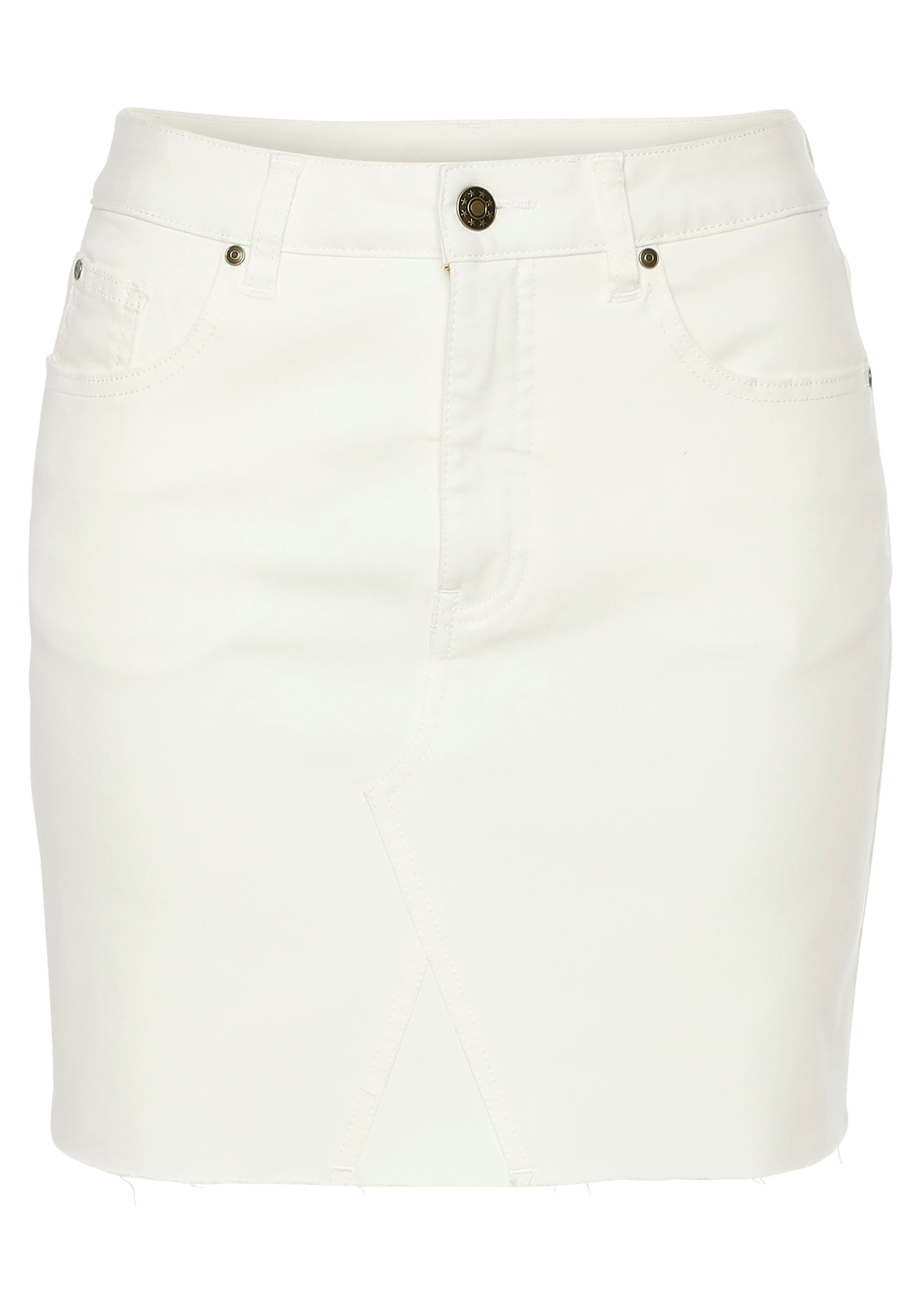 Buffalo Jeans rok kort model met franje aan de zoom, mini rok van comfortabel stretchkatoen