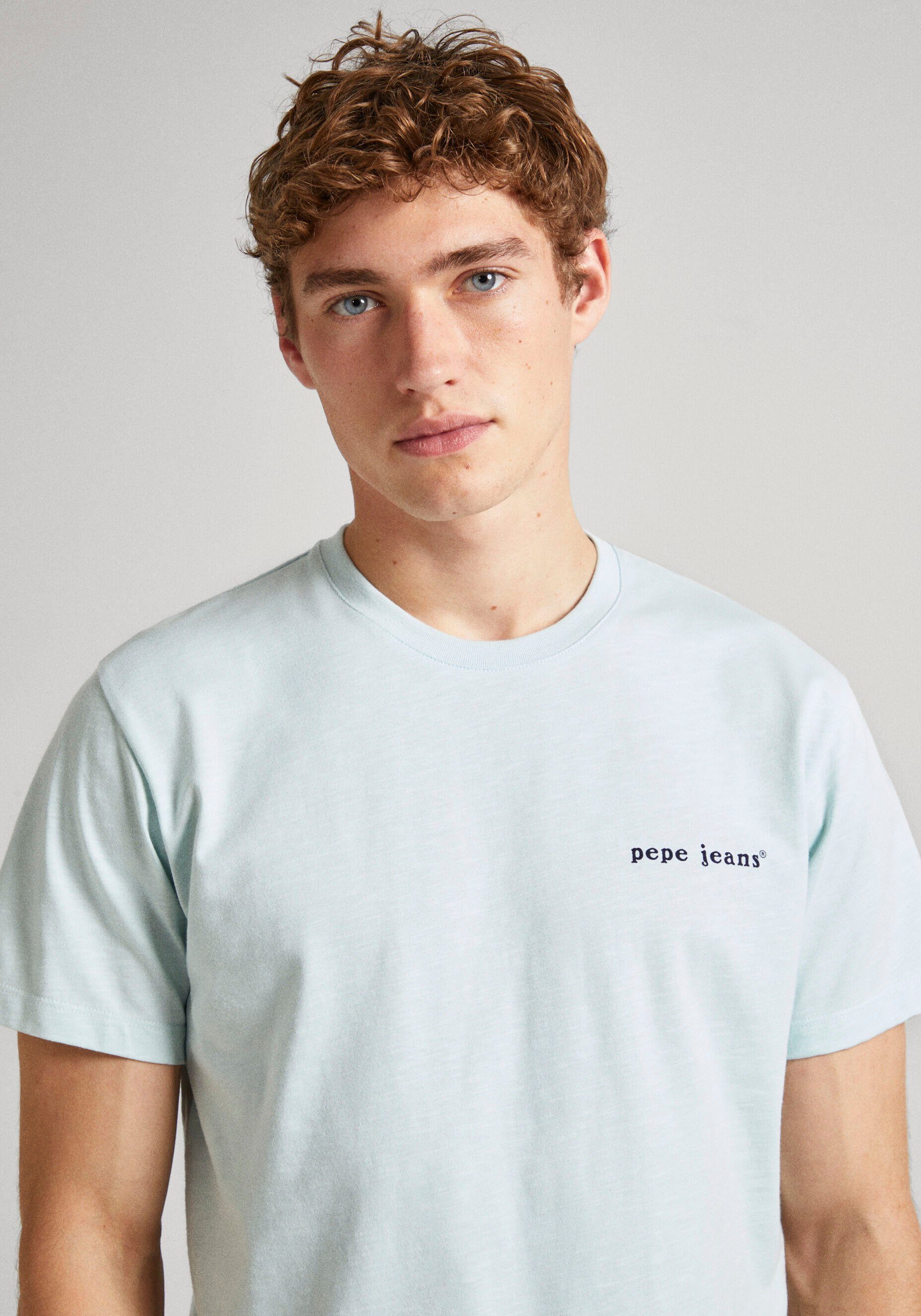 Pepe Jeans Shirt met korte mouwen met logo-tekst op de voor- en achterkant