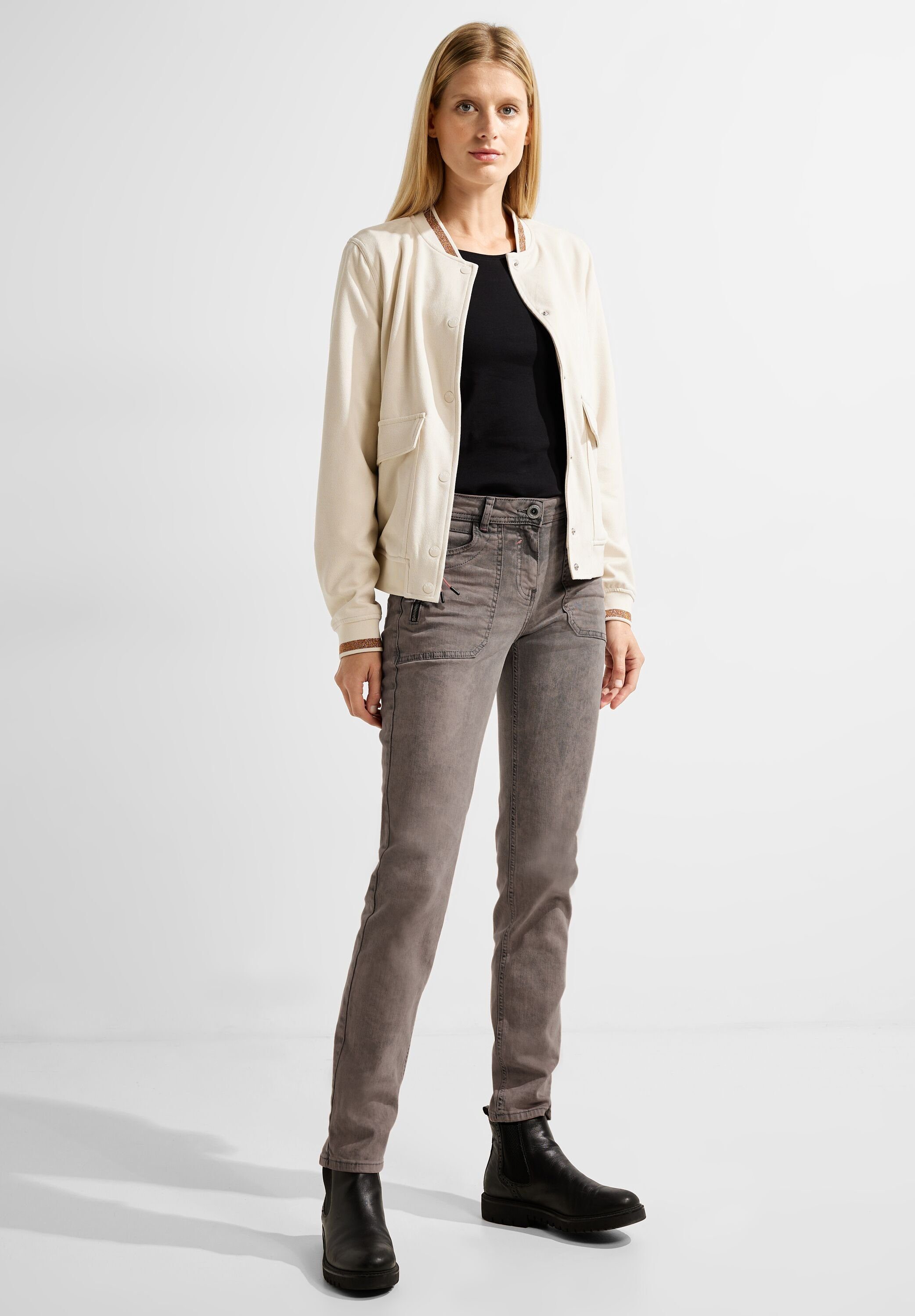 Cecil Slim fit jeans Damesjeans Toronto stijl Met modieuze wassing zijzak met ritssluiting