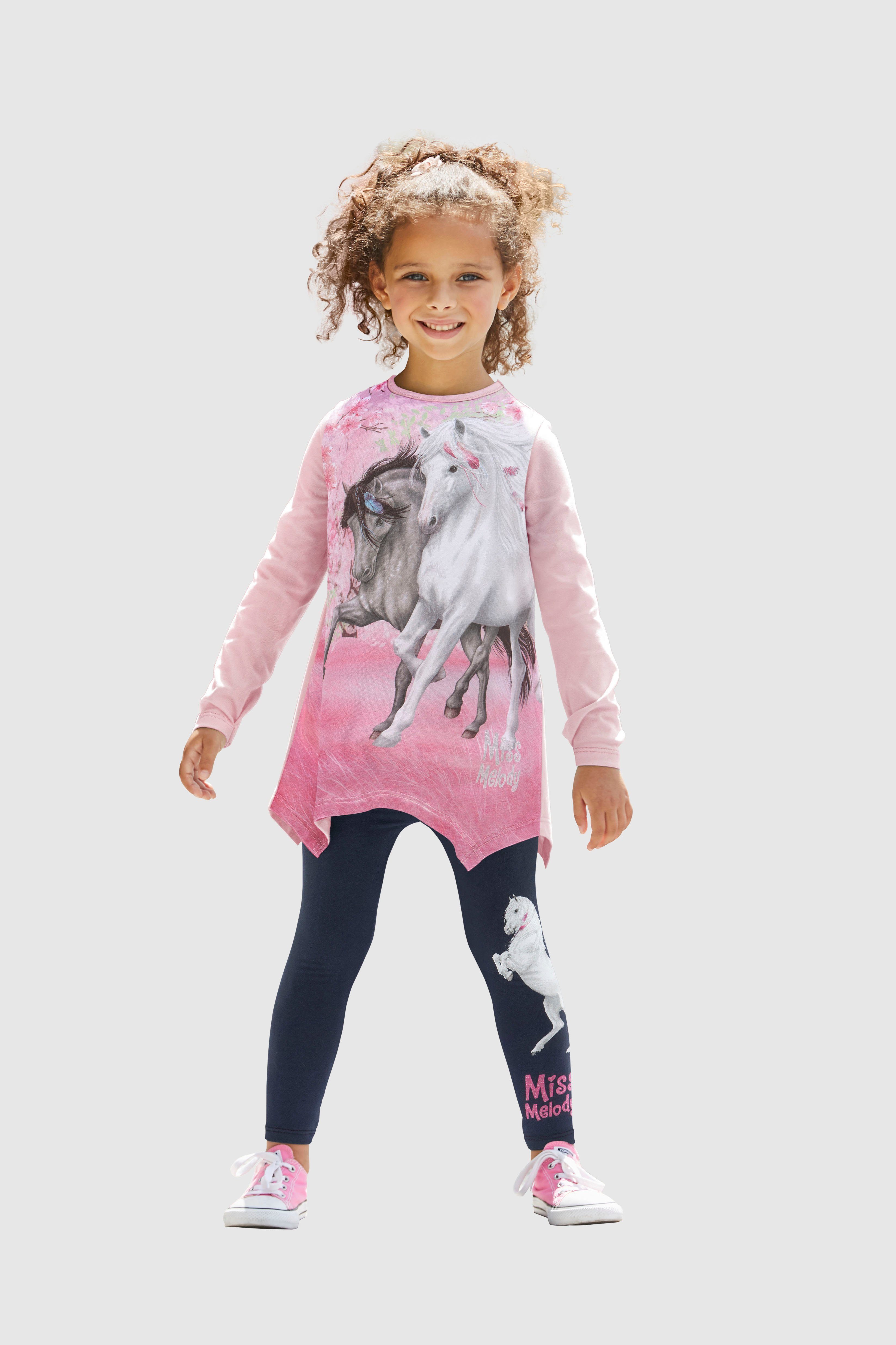 Miss Melody Shirt & legging met mooi paardenmotief (set, 2-delig)