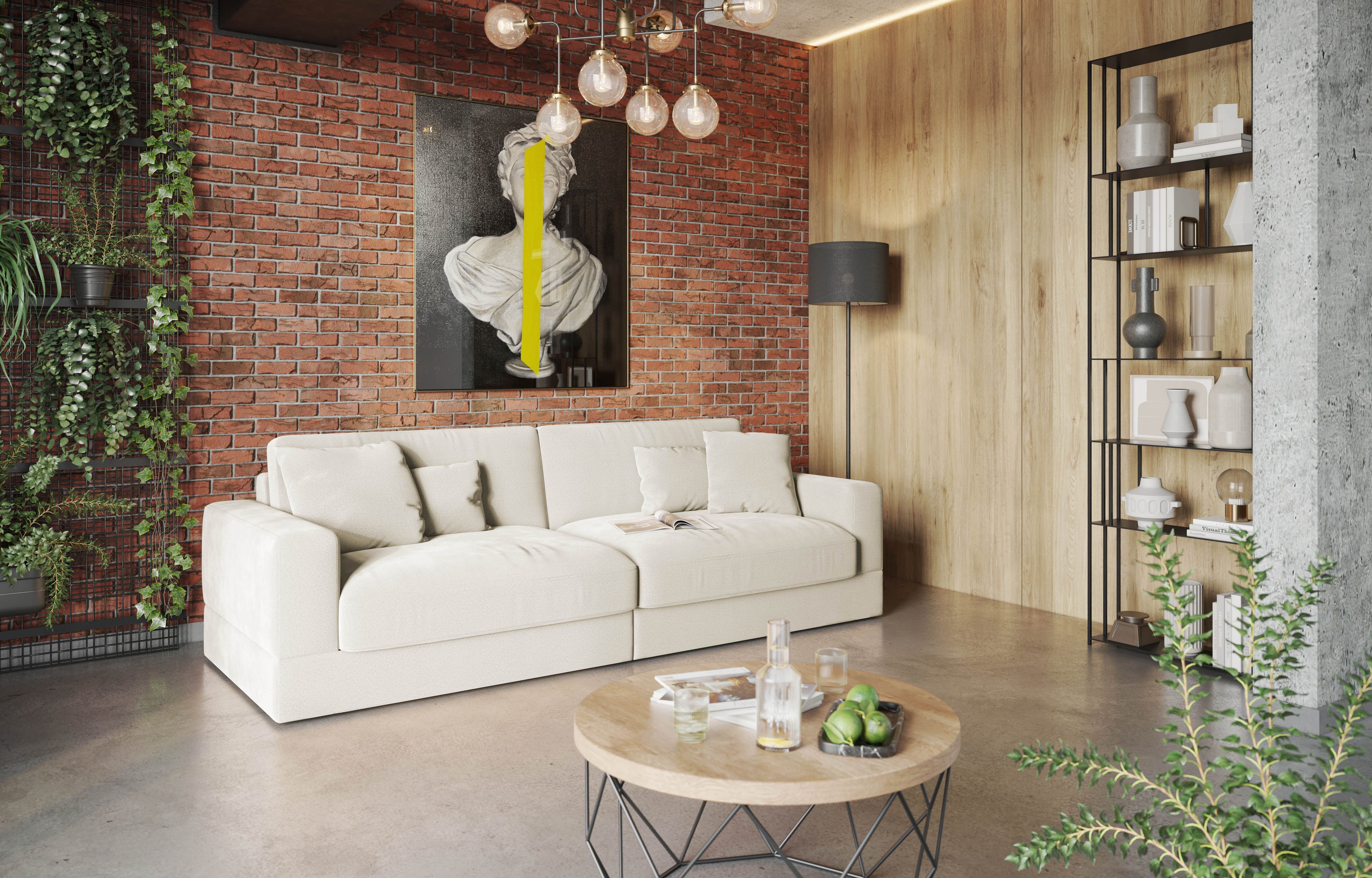 RAUM.ID Megabank Innovid Modern modulair bekledingsprogramma beige, xxl banken