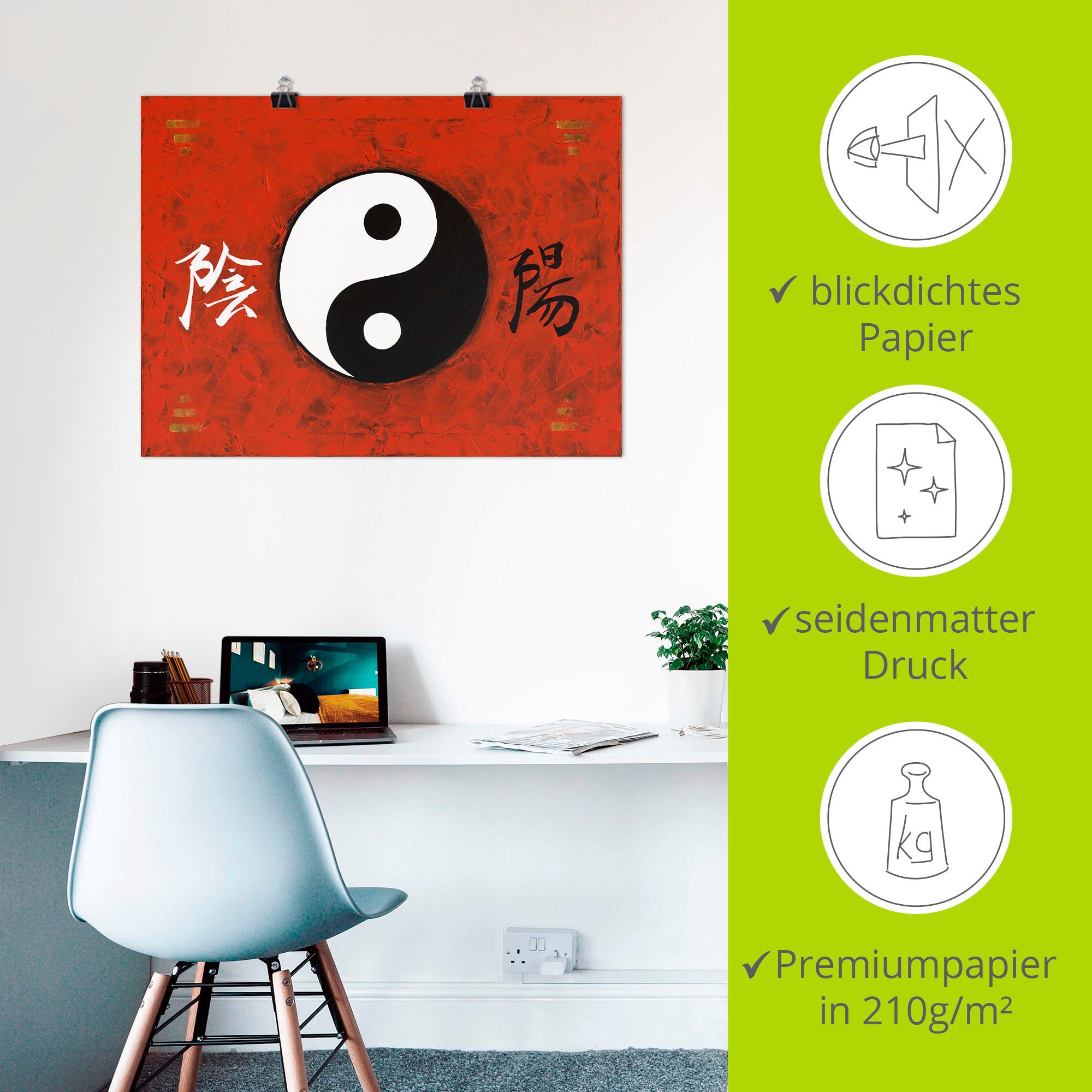 Artland Artprint Yin & Yang als artprint van aluminium, artprint voor buiten, poster in diverse formaten