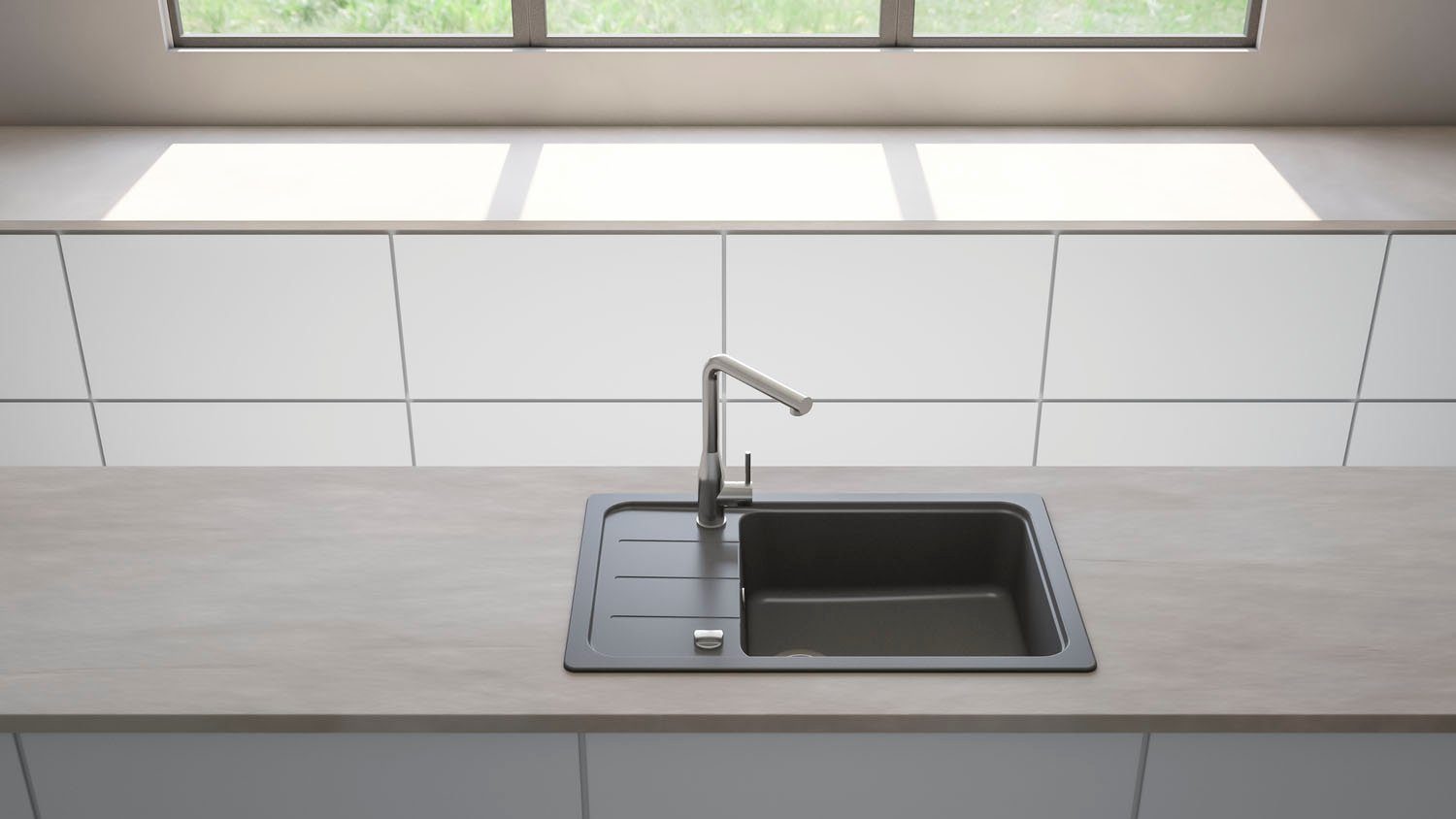 Schock Granieten spoelbak Formhaus D-100LS voor kleine keukens