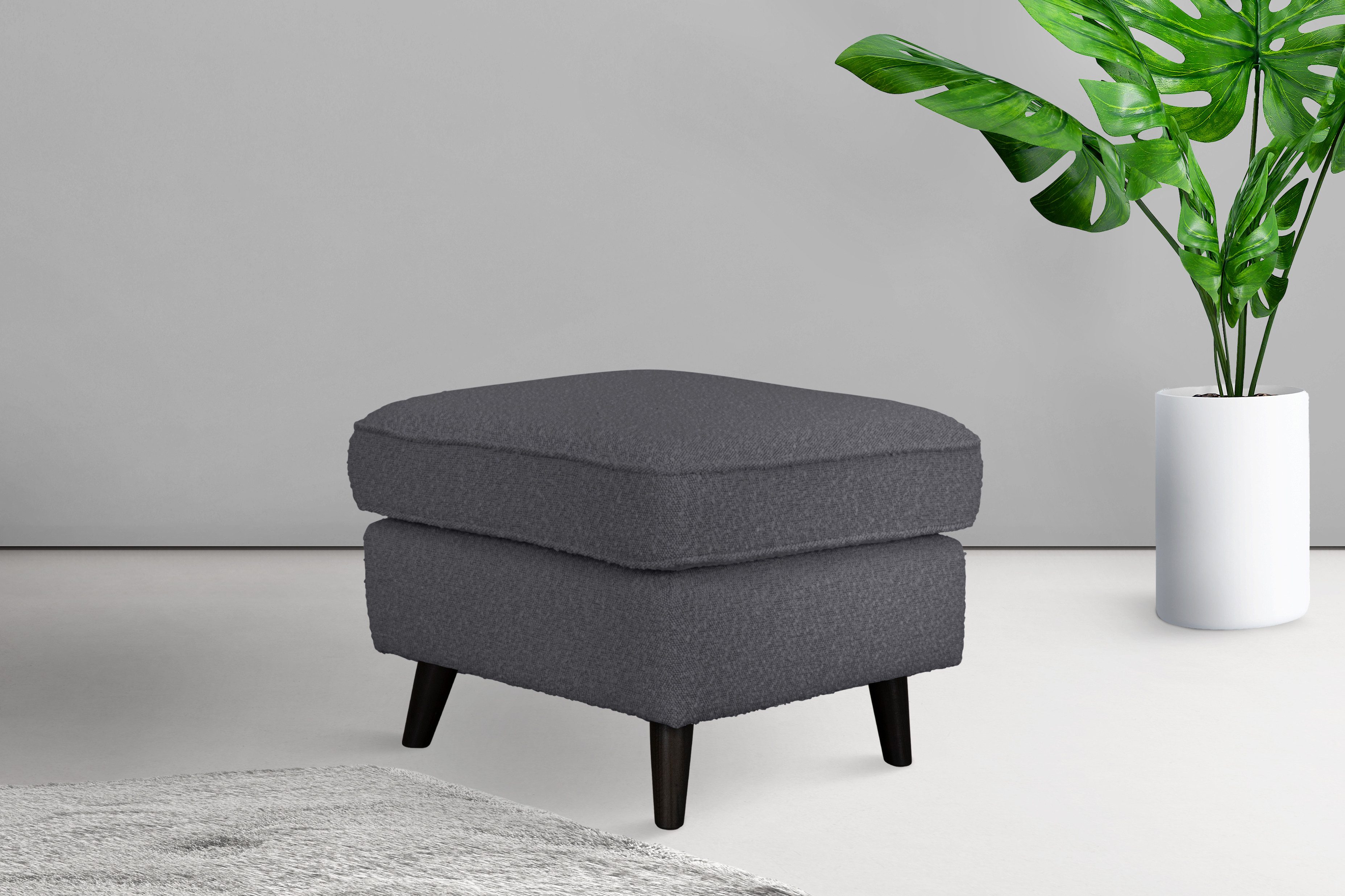 Home affaire Hocker Poef CHISTELLE, ook in bouclé met golfondersteuning, afmetingen: bxdxh: 57x57x46 cm