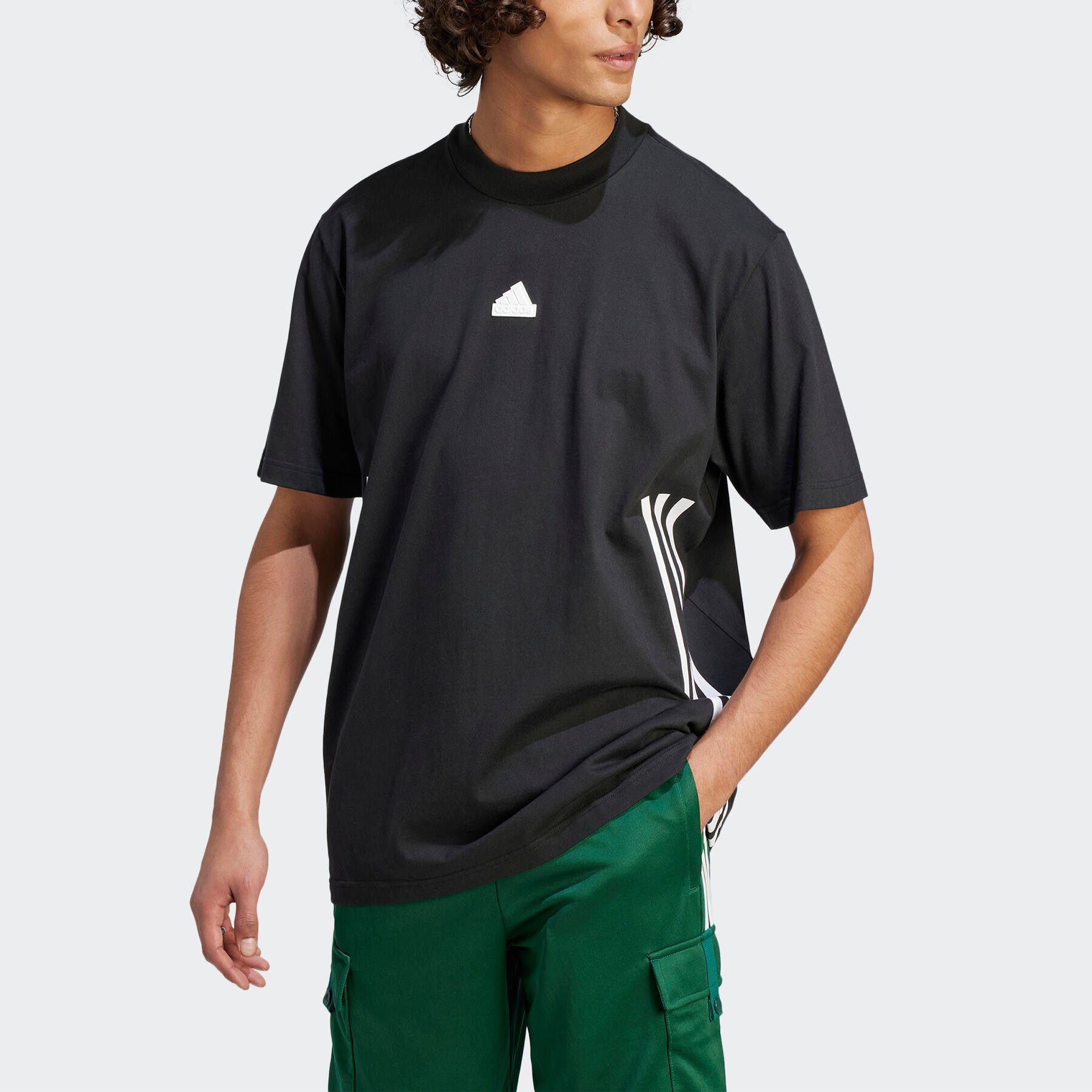 adidas sportswear t-shirt future icons 3-stripes zwart