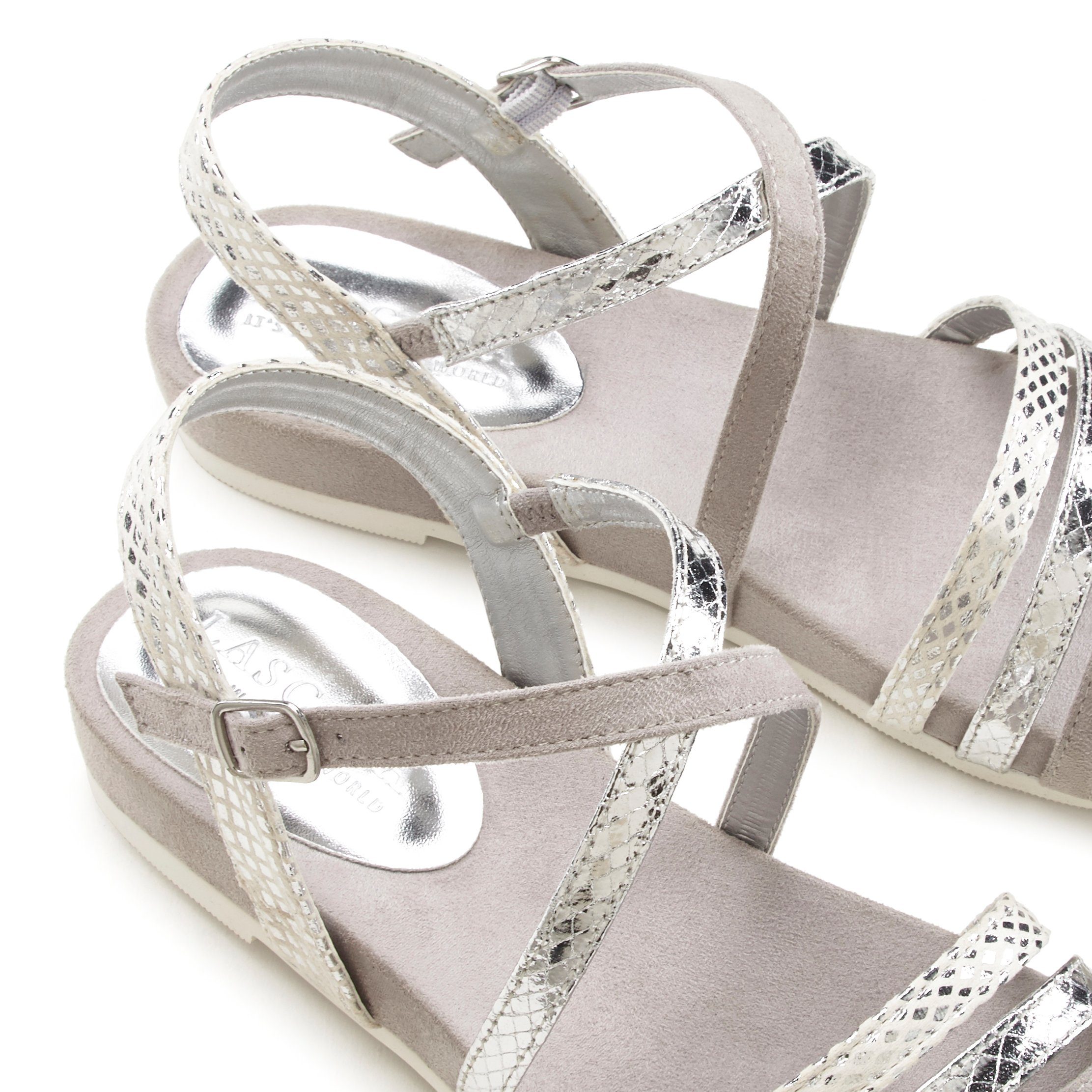 Lascana Sandalen Sandalette, zomerschoen met metallic-look VEGAN