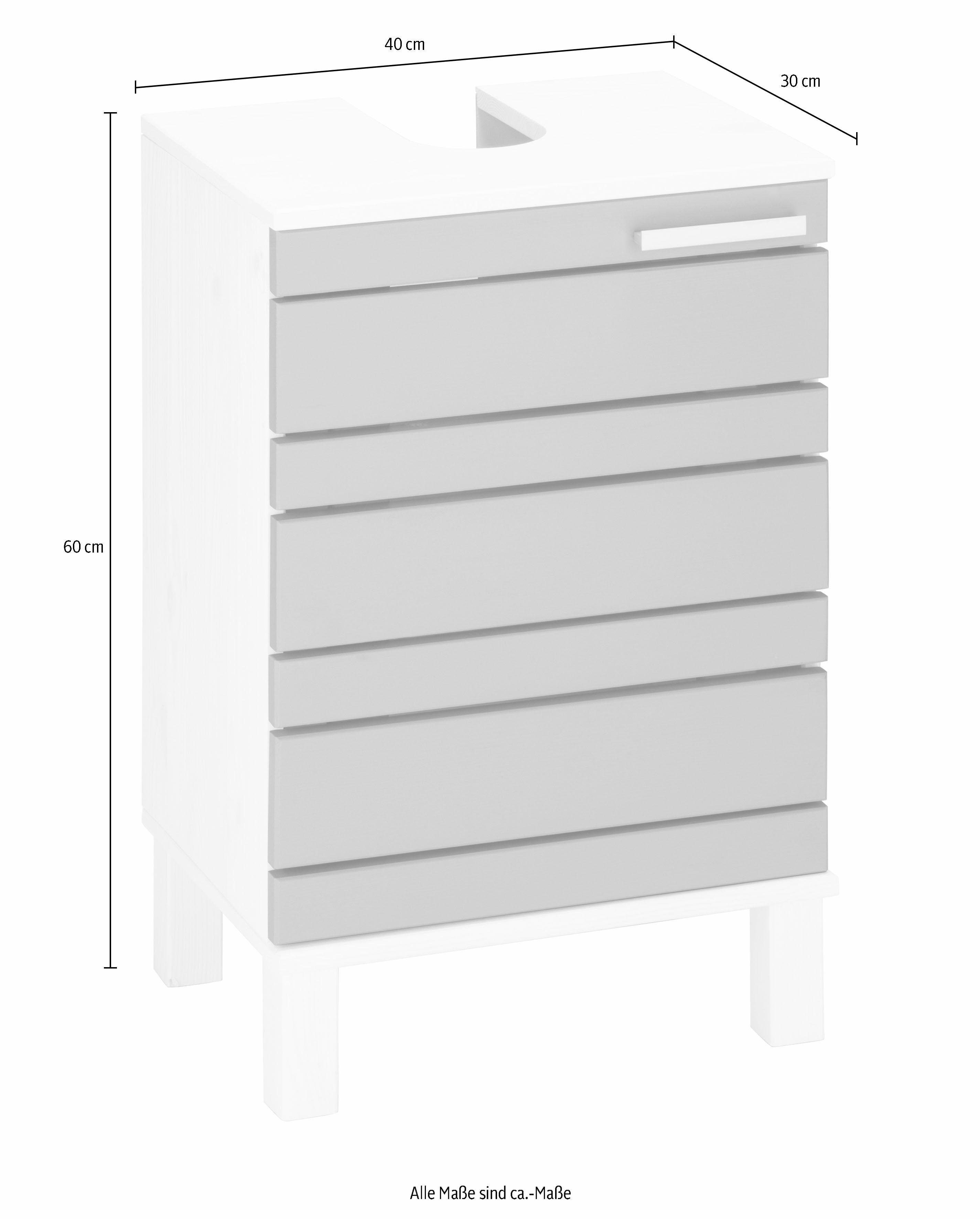 Home affaire Wastafelonderkast Josie Breedte 40 cm, van massief hout, metalen greep, 1 deur