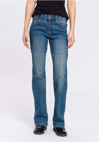 arizona bootcut jeans svenja - band met opzij elastische inzet blauw