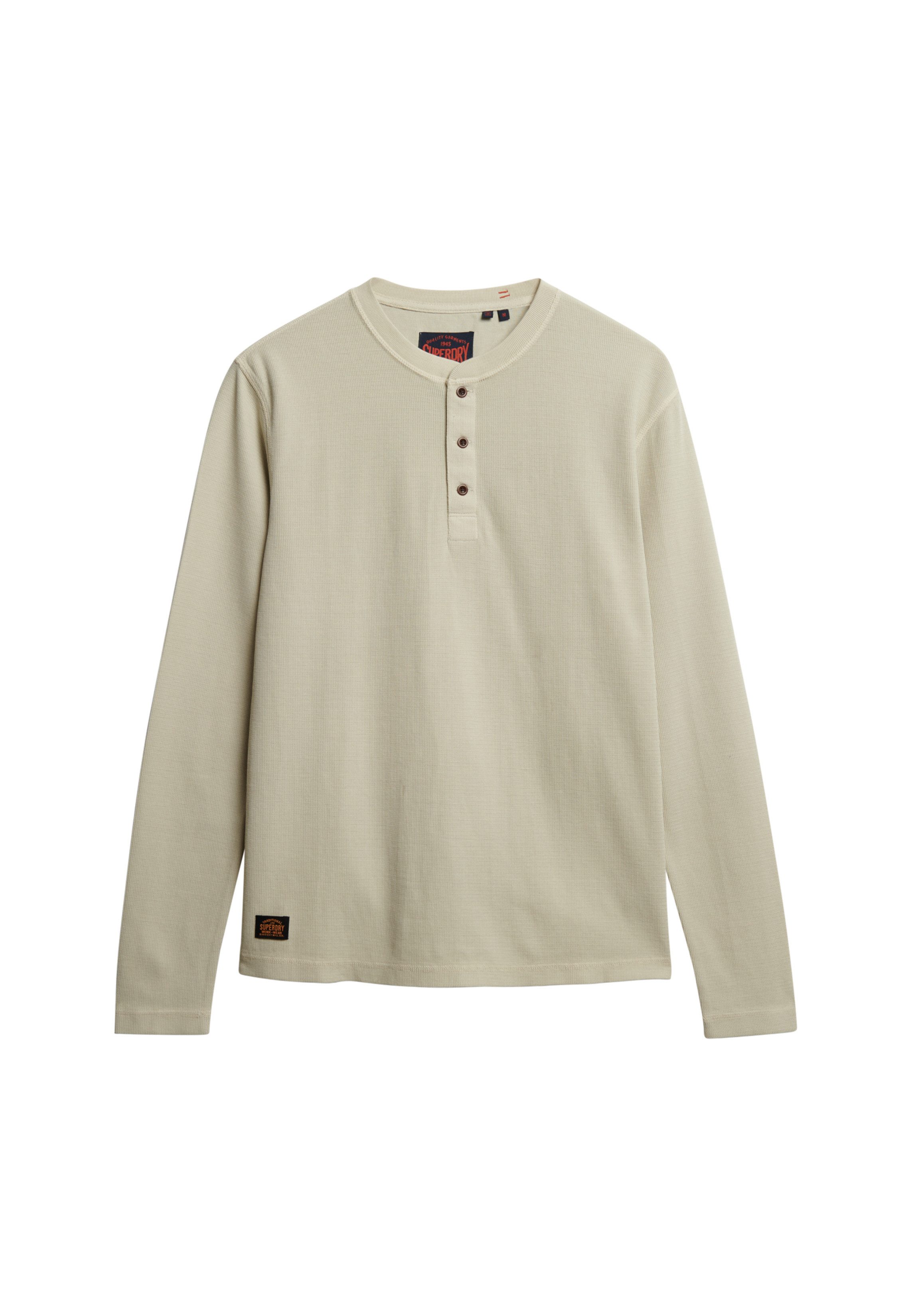 Superdry Shirt met lange mouwen WAFFLE LONG SLEEVE HENLEY TOP