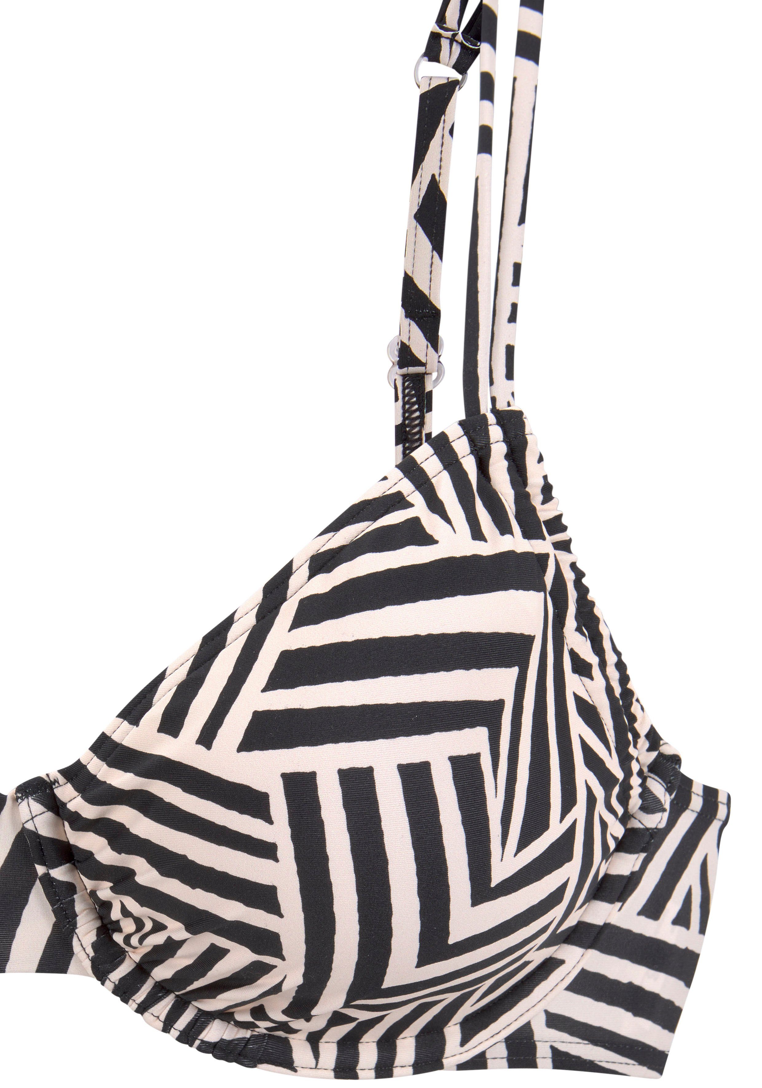 Lascana Bikinitop met beugels Cleo met geometrische print