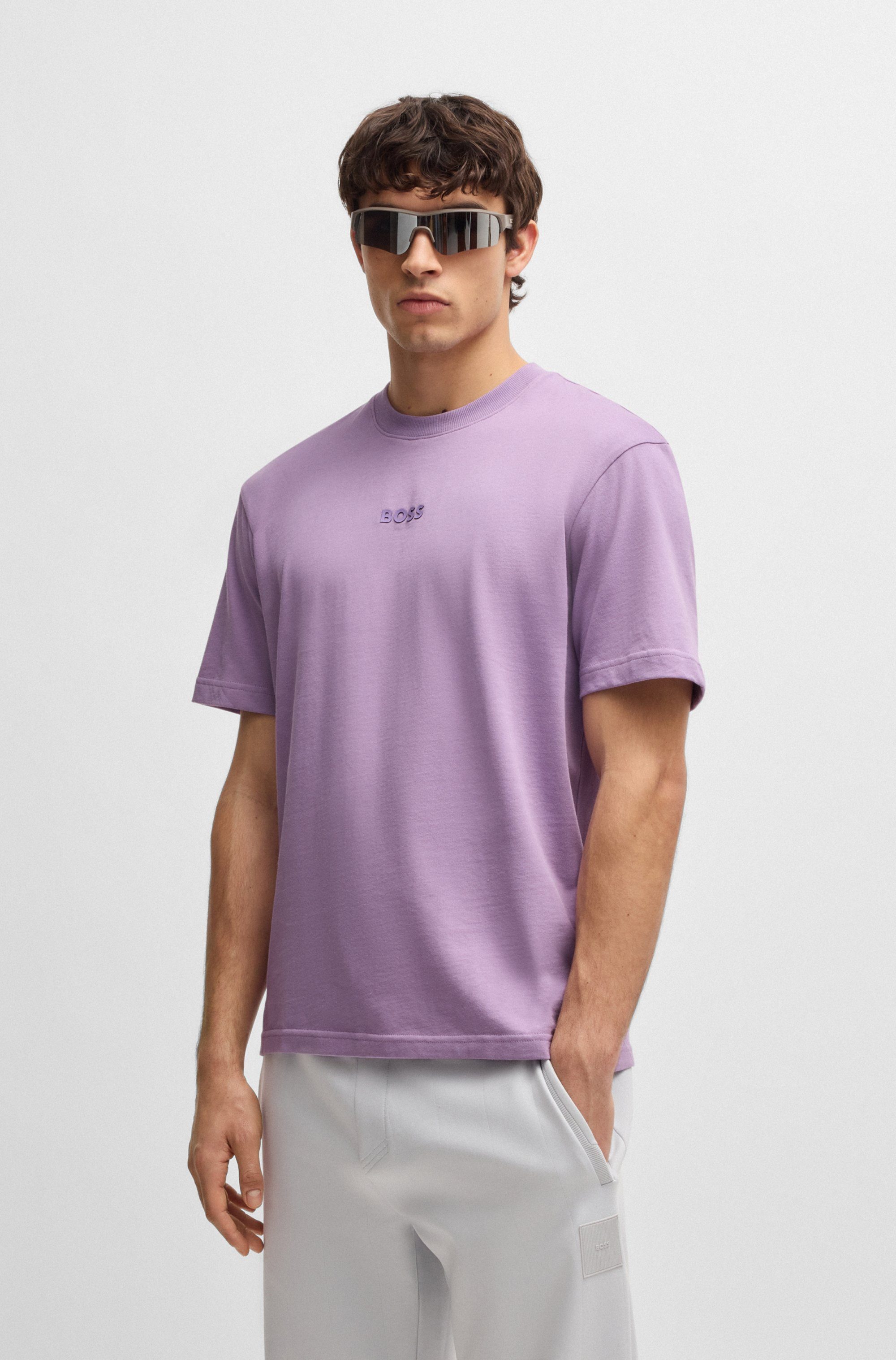 BOSS GREEN T-shirt Tee 10 met een ronde hals heren t-shirts maat XXXL paars