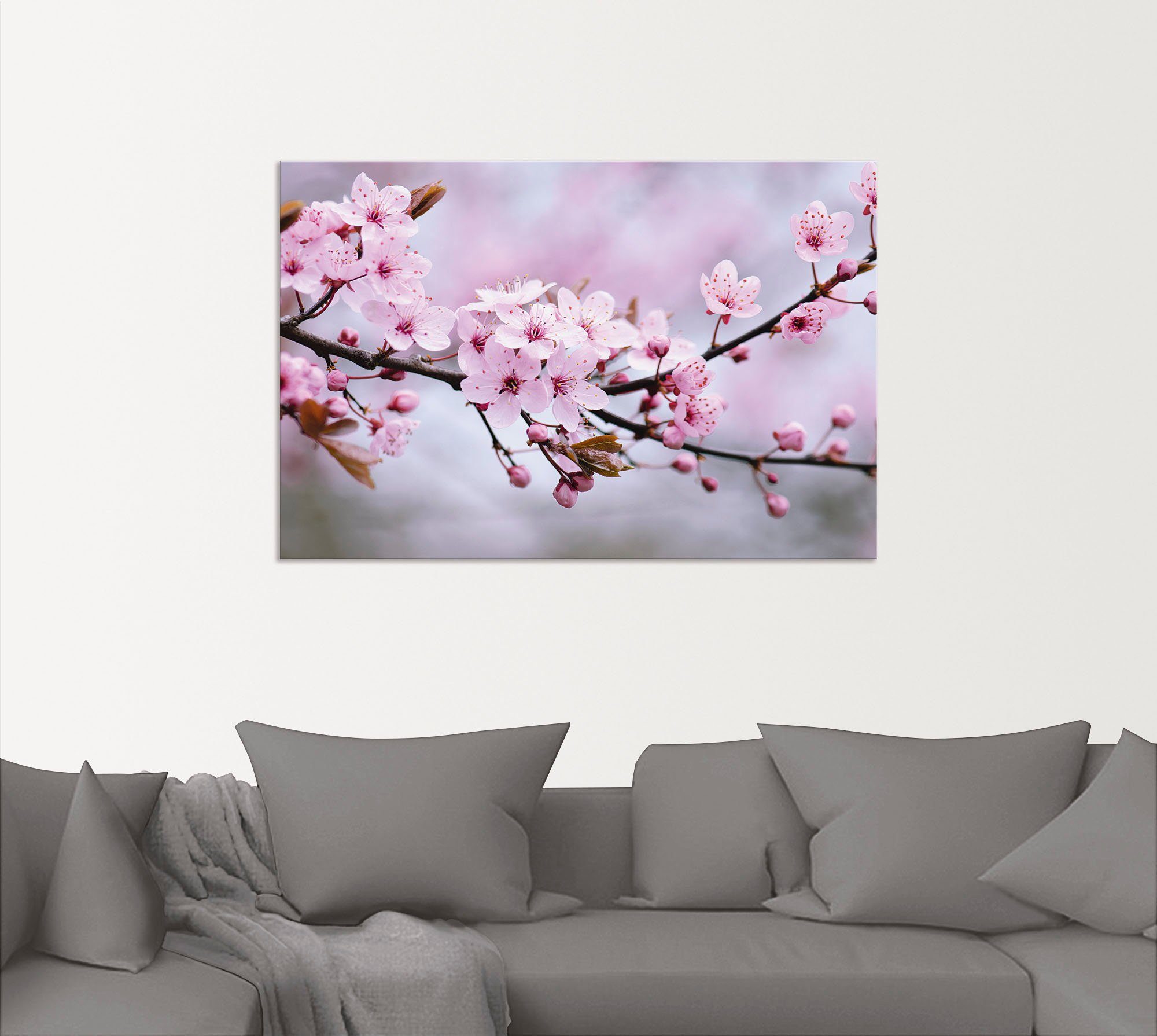 Artland Artprint Kersenbloesem als artprint van aluminium, artprint voor buiten, artprint op linnen, poster, muursticker