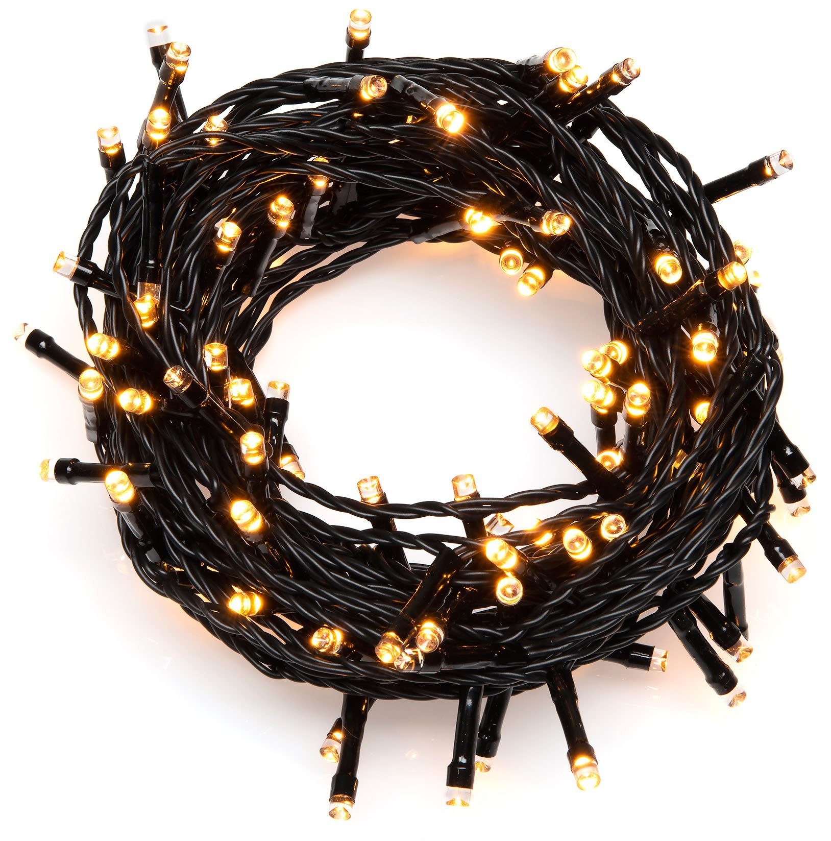 KONSTSMIDE Led-lichtsnoer Kerstversiering buiten Ledlichtsnoer, met glittereffect, 160 amberkleurige dioden (1 stuk)