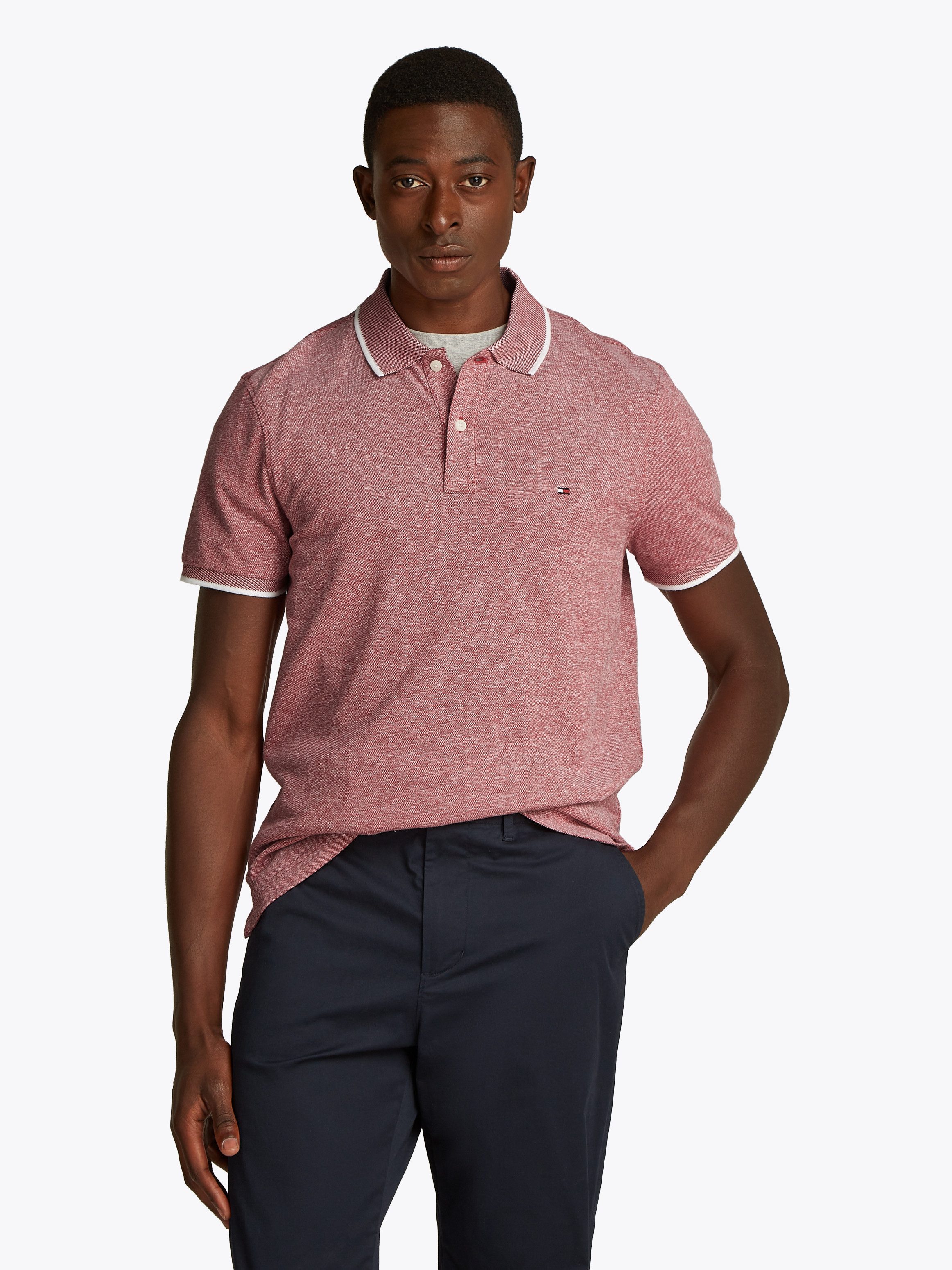 Tommy Hilfiger Poloshirt LINEN PIQUE REG POLO heren poloshirts maat XL rood