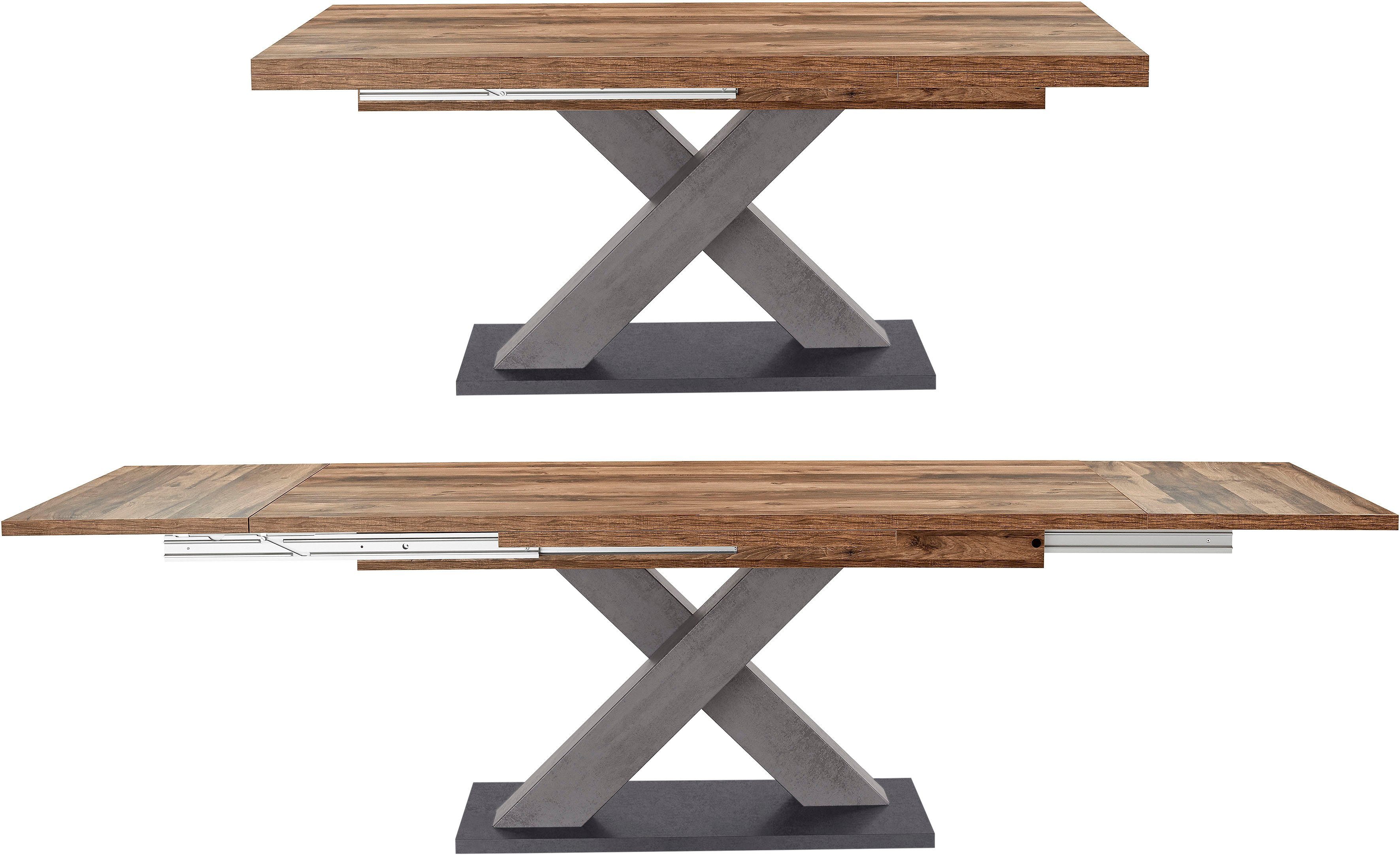 Mäusbacher Eettafel Comfort tafel TOPSELLER! Mäusbacher eettafel met X-frame en voetplaat. Breedte 180-280