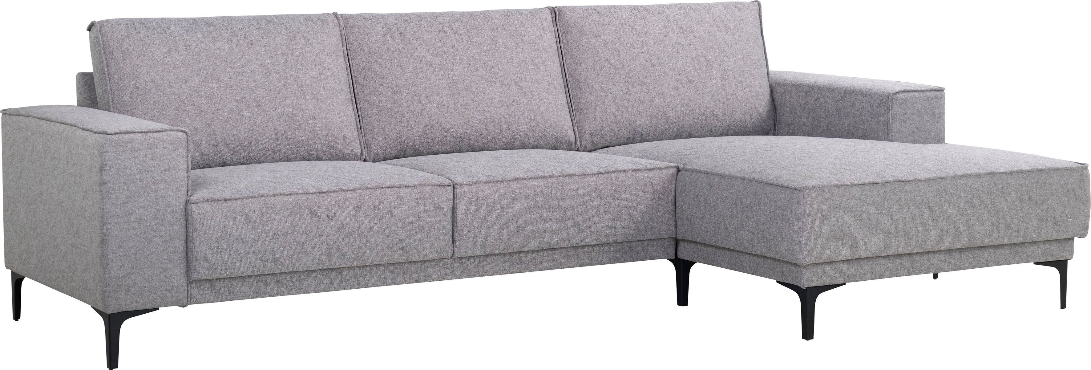 Places of Style Hoekbank Polsterecke Oland, Struktur, Flachgewebe, Luxus-Microfaser, Boucle 280 cm, in tijdloos design en hoogwaardige afwerking