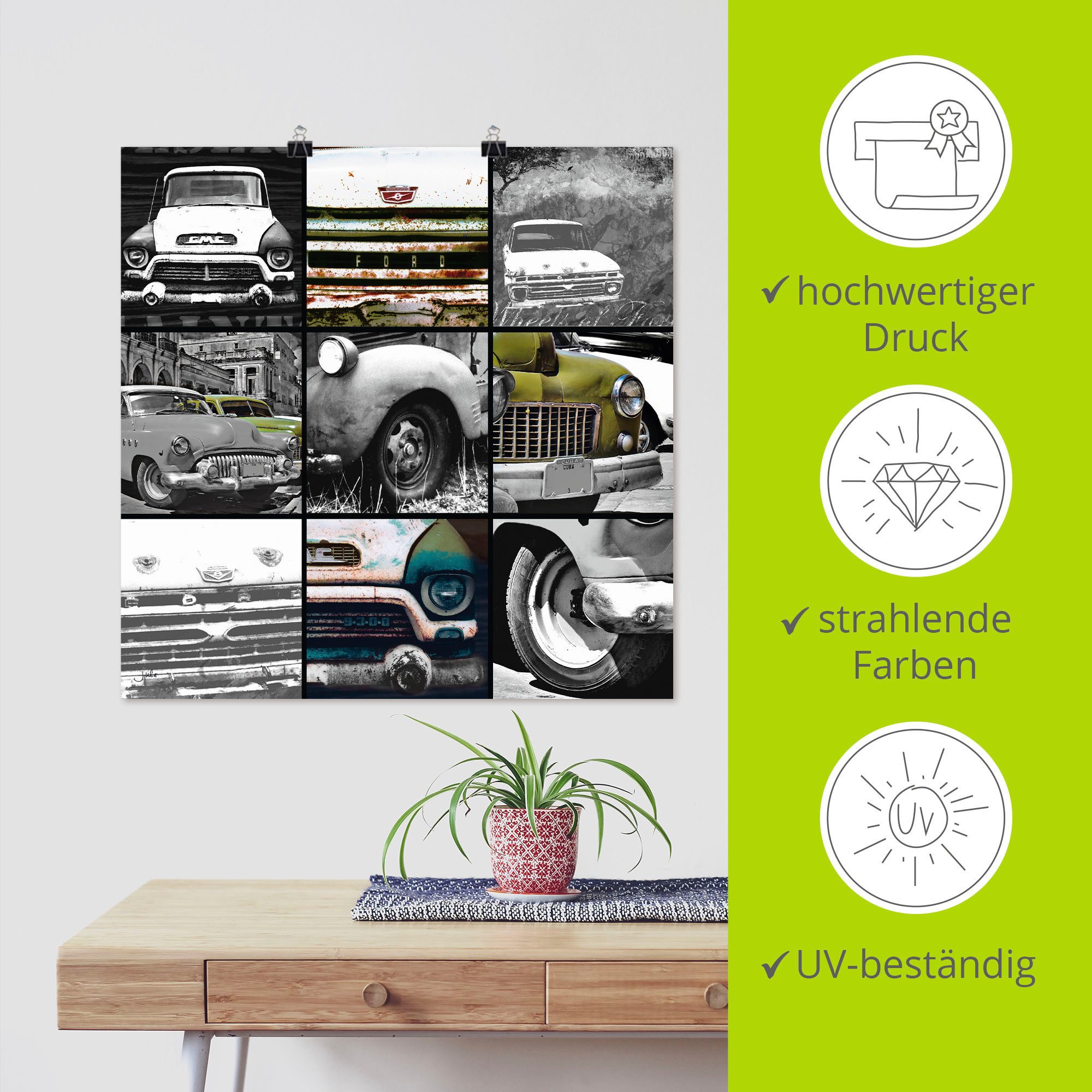 Artland Artprint Auto’s I als artprint van aluminium, artprint voor buiten, poster in diverse formaten
