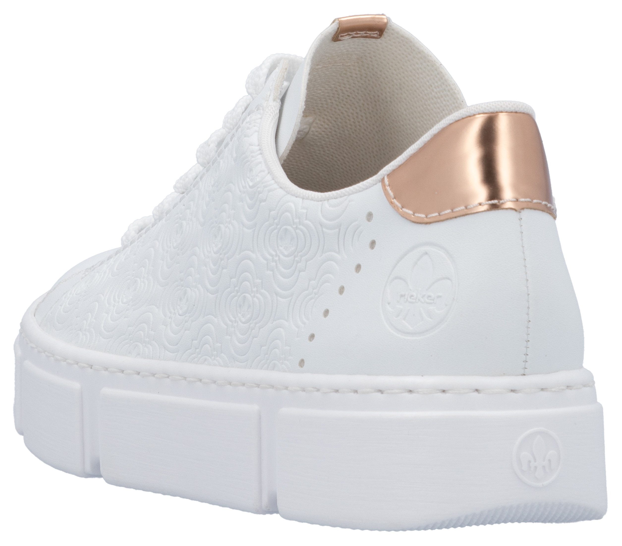 Rieker Plateausneakers met metallic-kleuraccenten, vrijetijdsschoen, lage schoen, veterschoen