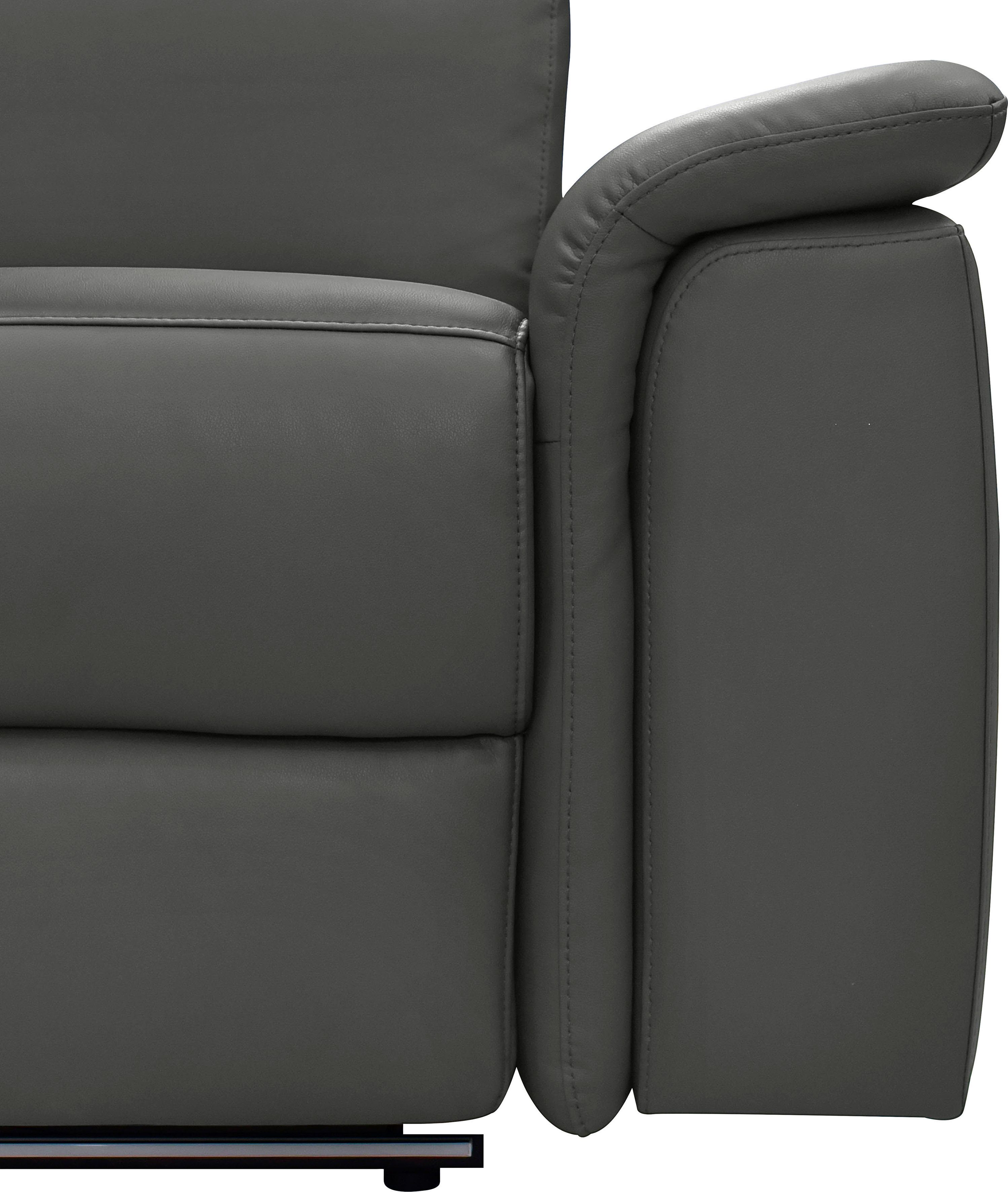 Places of Style Hoekbank Pareli, L-model, 259 cm, met récamier, echt leer, imitatieleer, weefstof