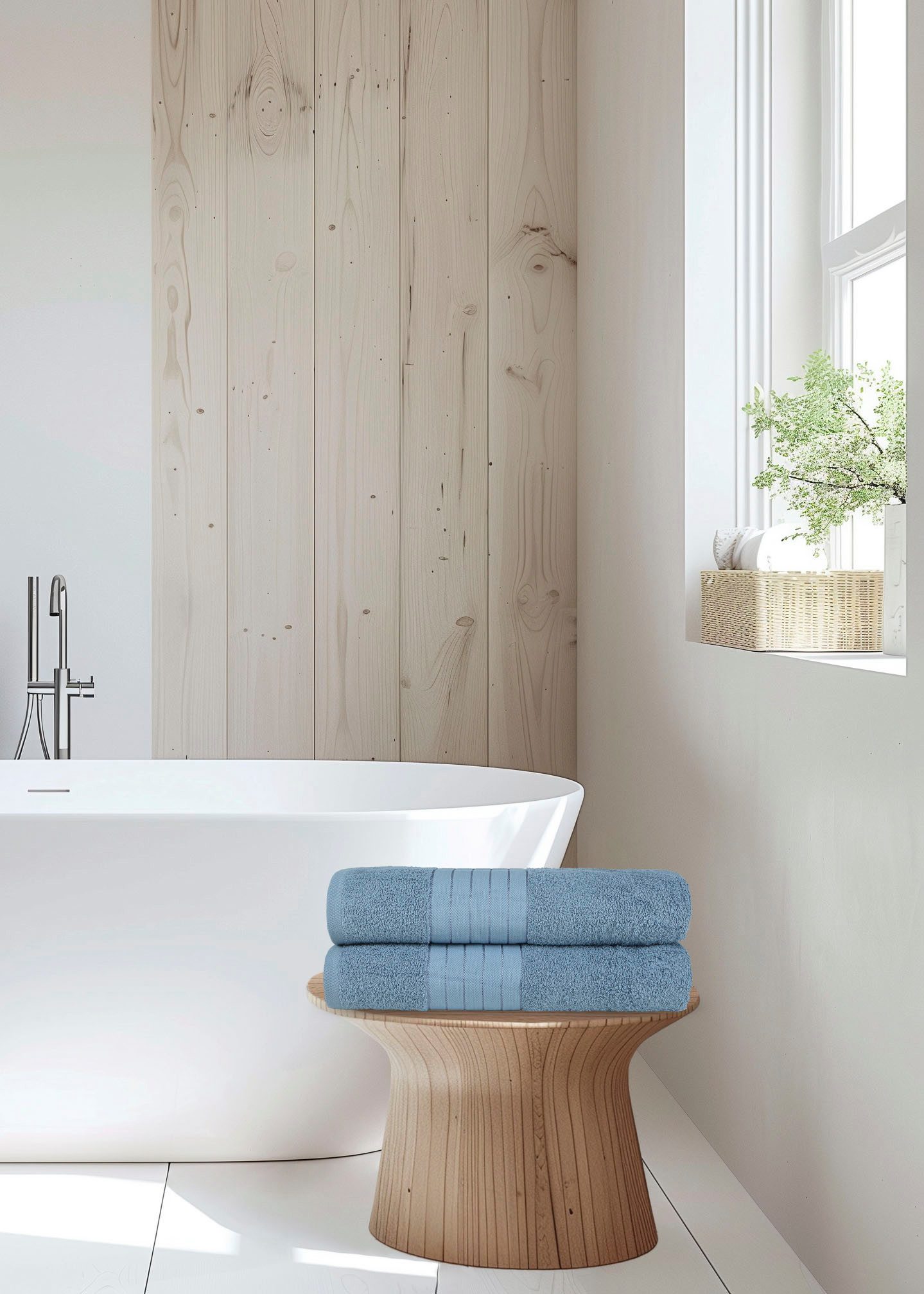 good morning Badlaken Uni Towels Katoen, walkfrottee, bies, 500 GSM, effen, zonder ophangbeugel (2 stuks)