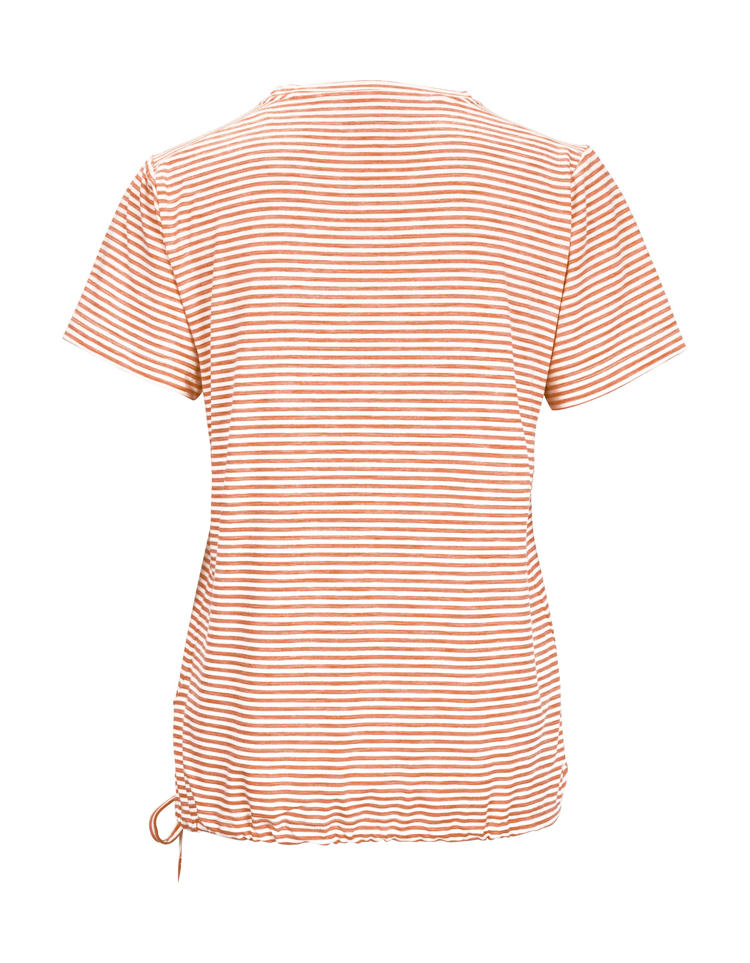 Killtec T-shirt Lilleo WMN TSHRT F Gestreept, snel drogend functioneel shirt met verstelbare zoom