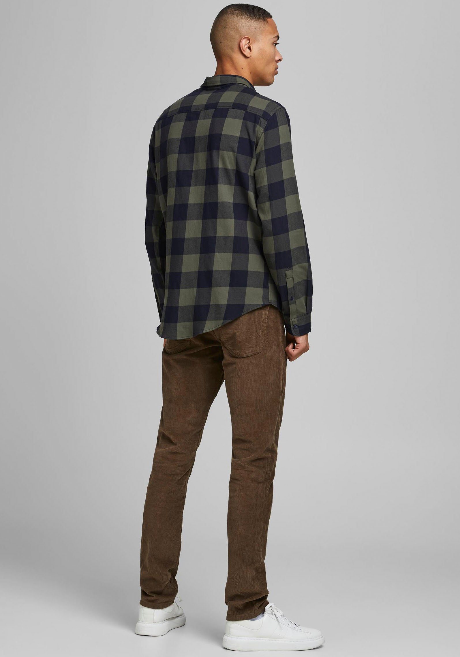 Jack & Jones Geruit overhemd JJ JJEGINGHAM TWILL SHIRT L/