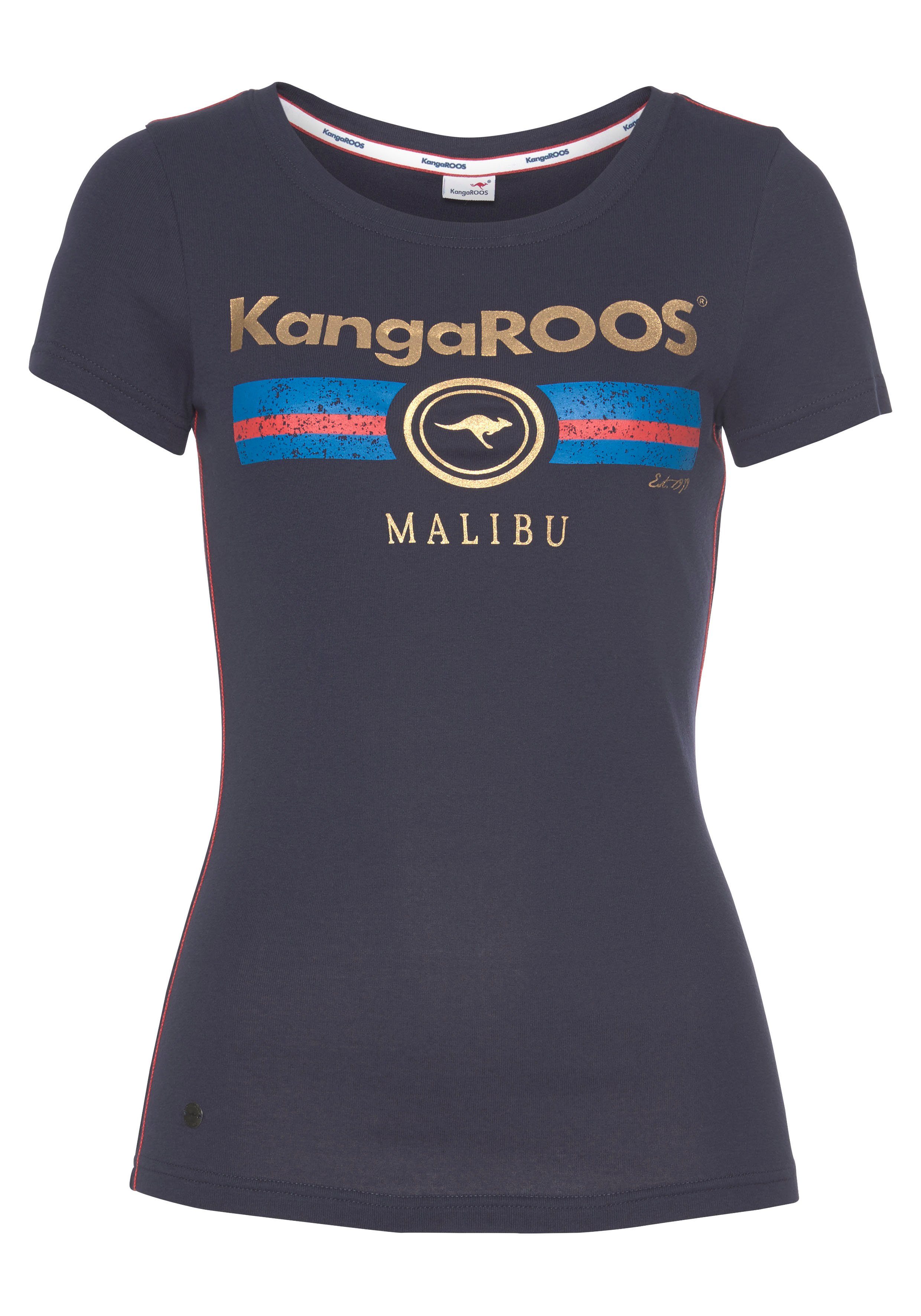 KangaROOS T-shirt Korte mouwen, effen en bedrukt, ronde hals (1-delig)