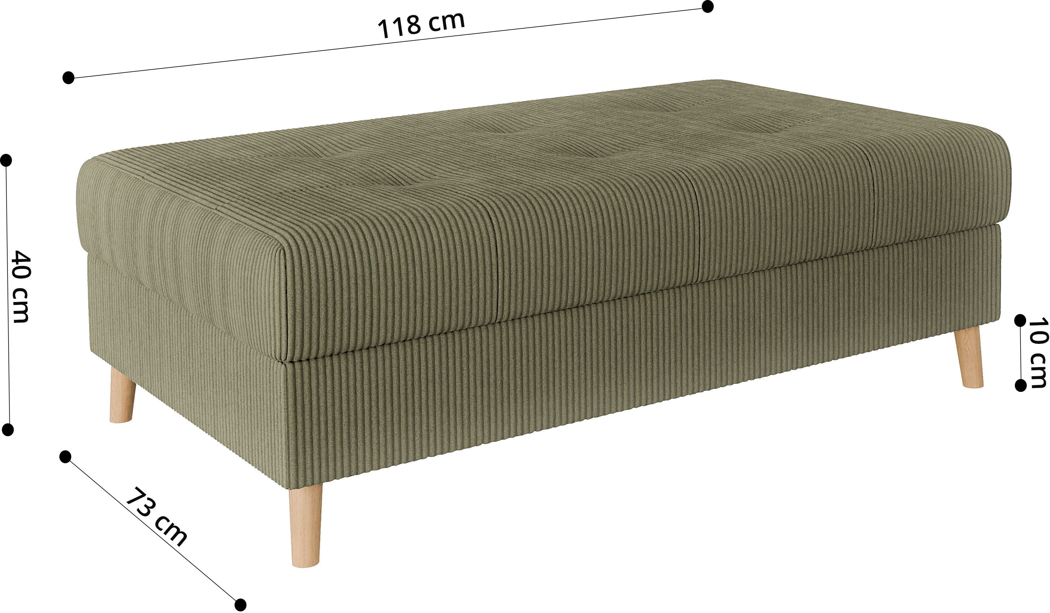 Home affaire Hocker CHARRE XXL, stiksel in het zitgedeelte, afmetingen: B/D/H: 118/73/40 cm