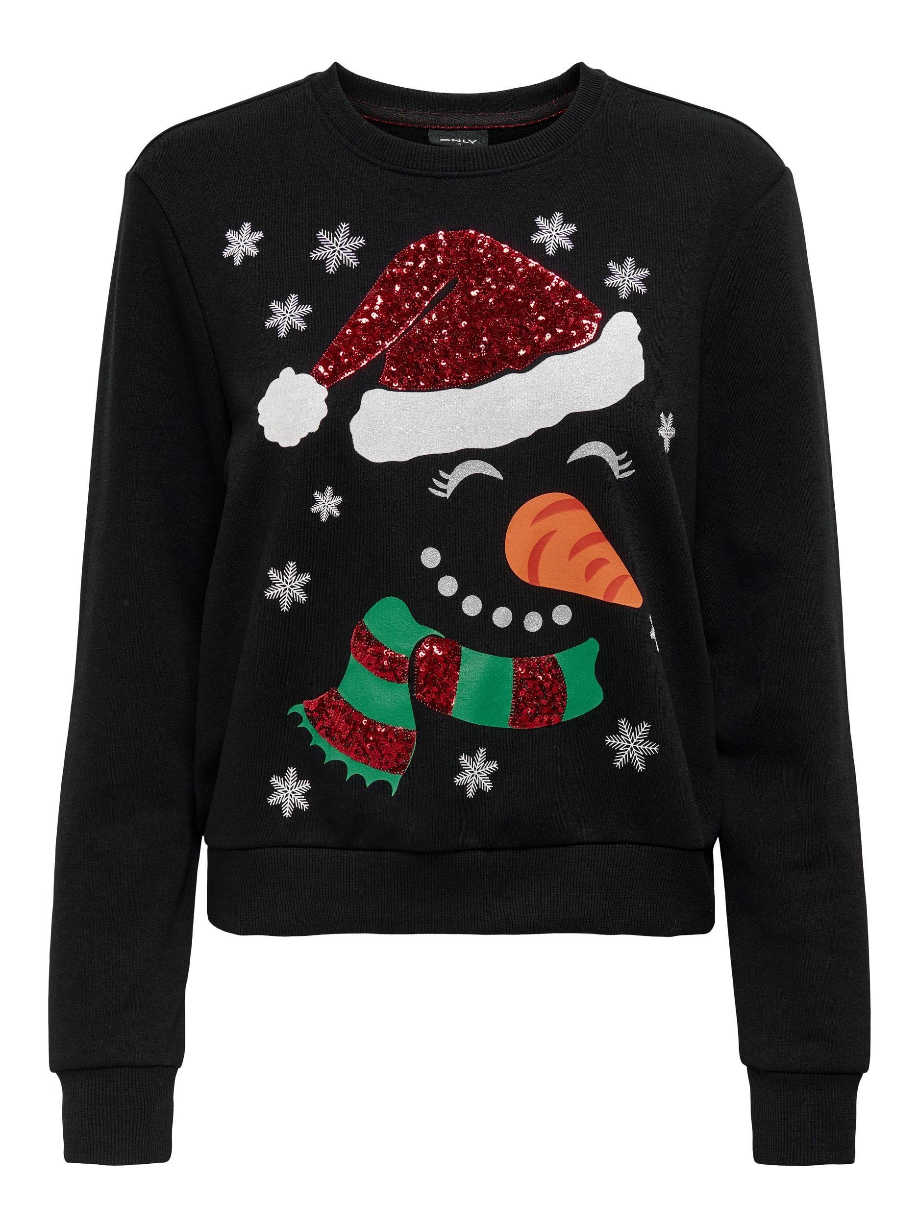 Only Kerst-sweatshirt DA XMAS L/S O-NECK BOX SWT met verschillende kerstmotieven