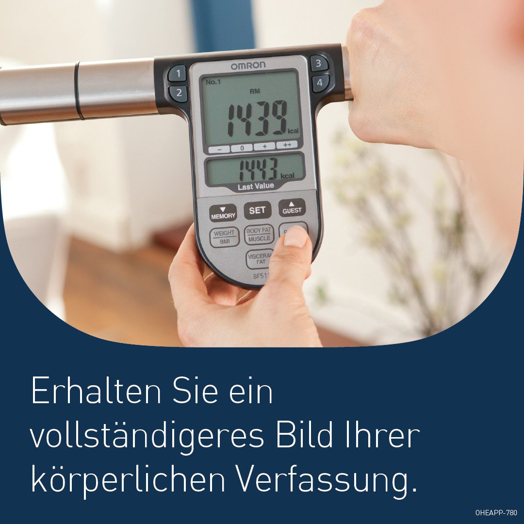 Omron Lichaamsanalyse weegschaal HBF-511B-E Meting van het hele lichaam met klinische nauwkeurigheid
