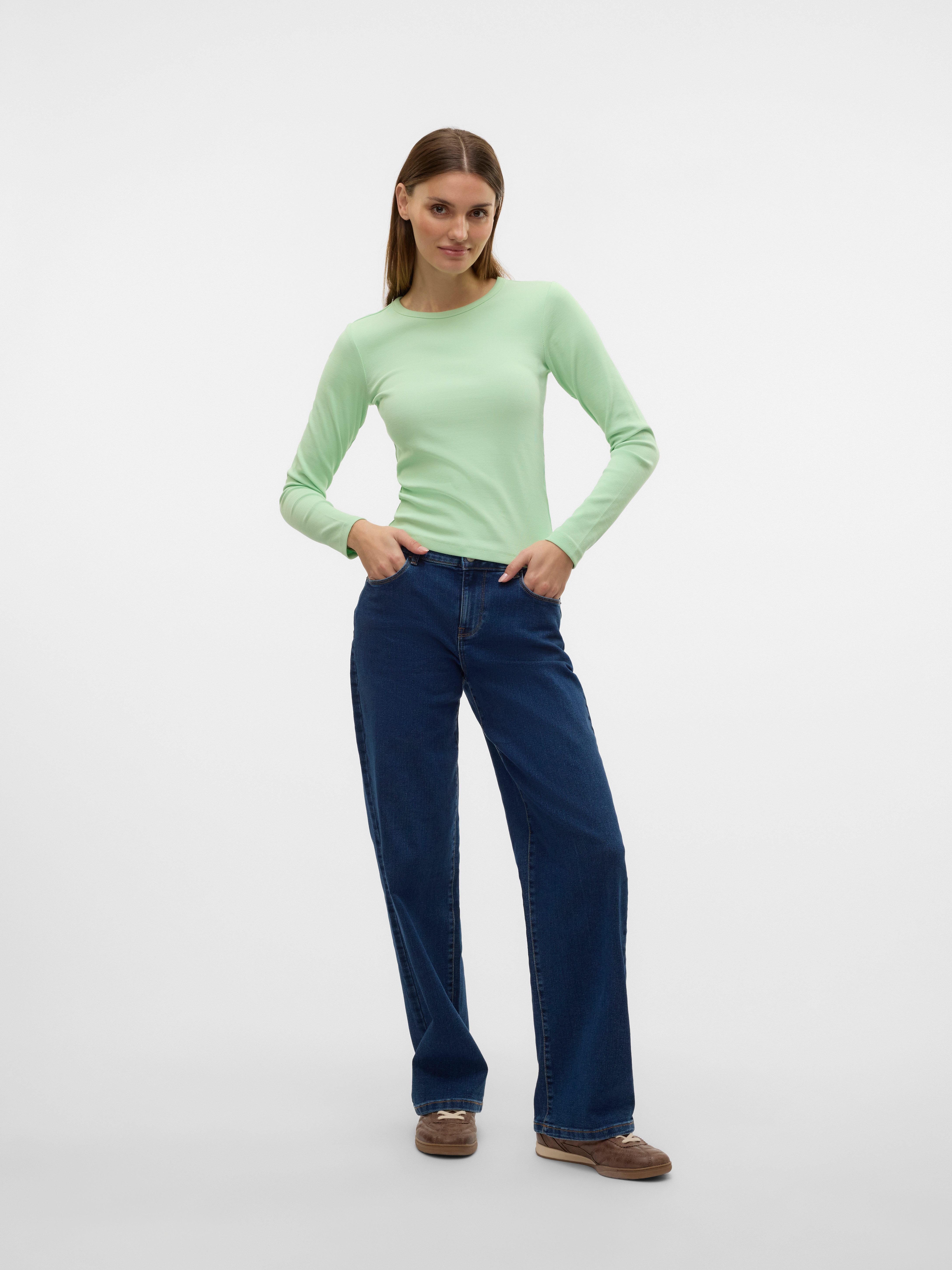 Vero Moda Shirt met lange mouwen VMCHLOE LS SHORT TOP JRS NOOS