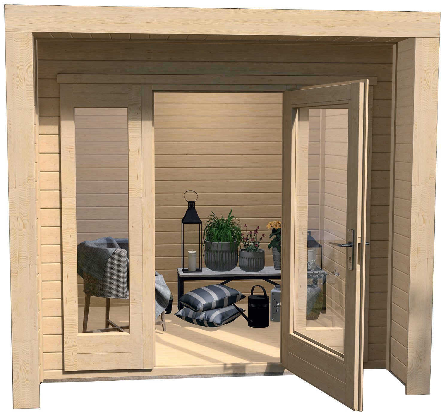weka Tuinhuisje 263 Maat 1 houten tuinhuisjes beige